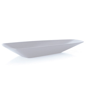 TRAVESSA PLÁSTICA CANOA 25X9CM  BRANCA     