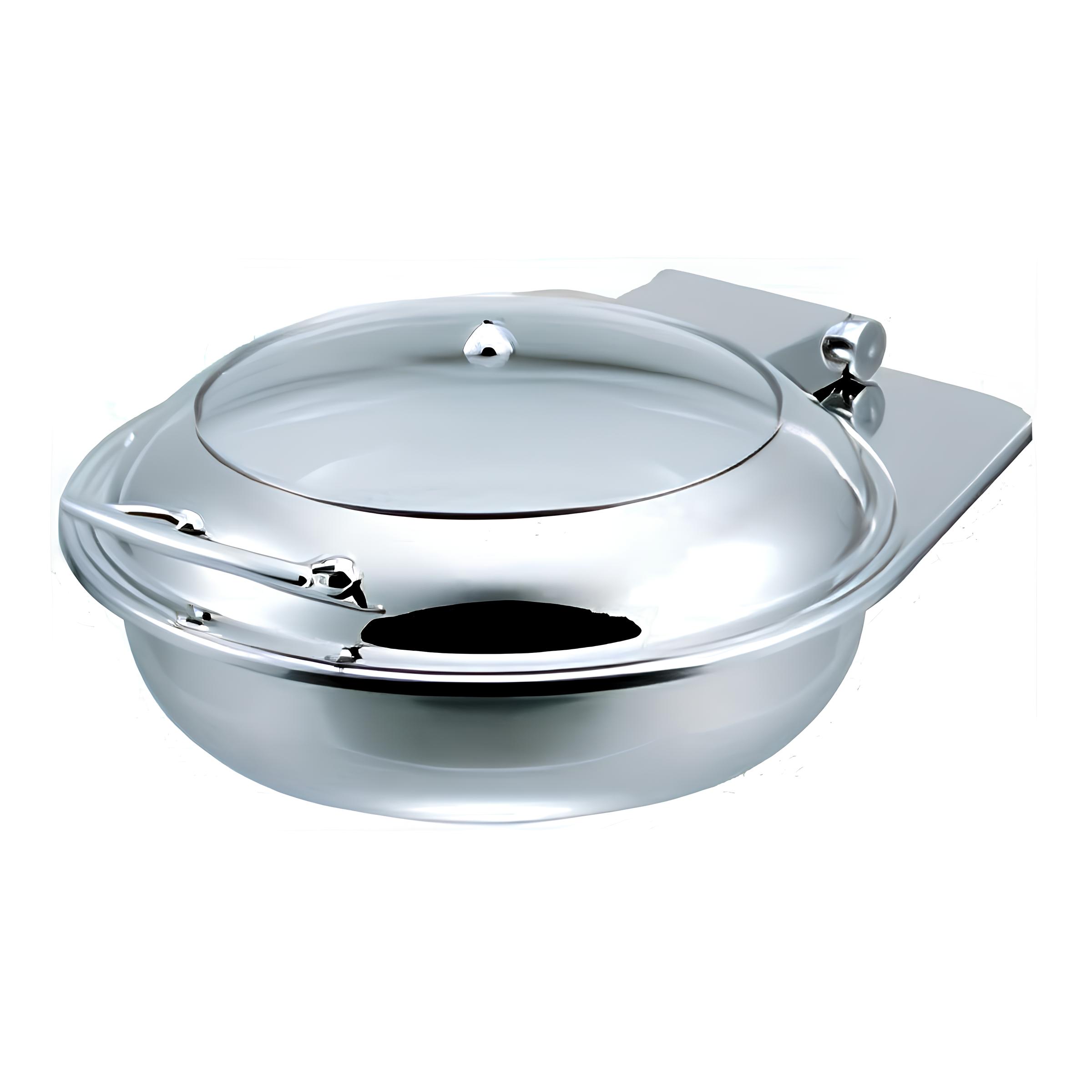 RECHAUD REDONDO INDUÇÃO INOX TAMPA VIDRO 5L 47X42CM   