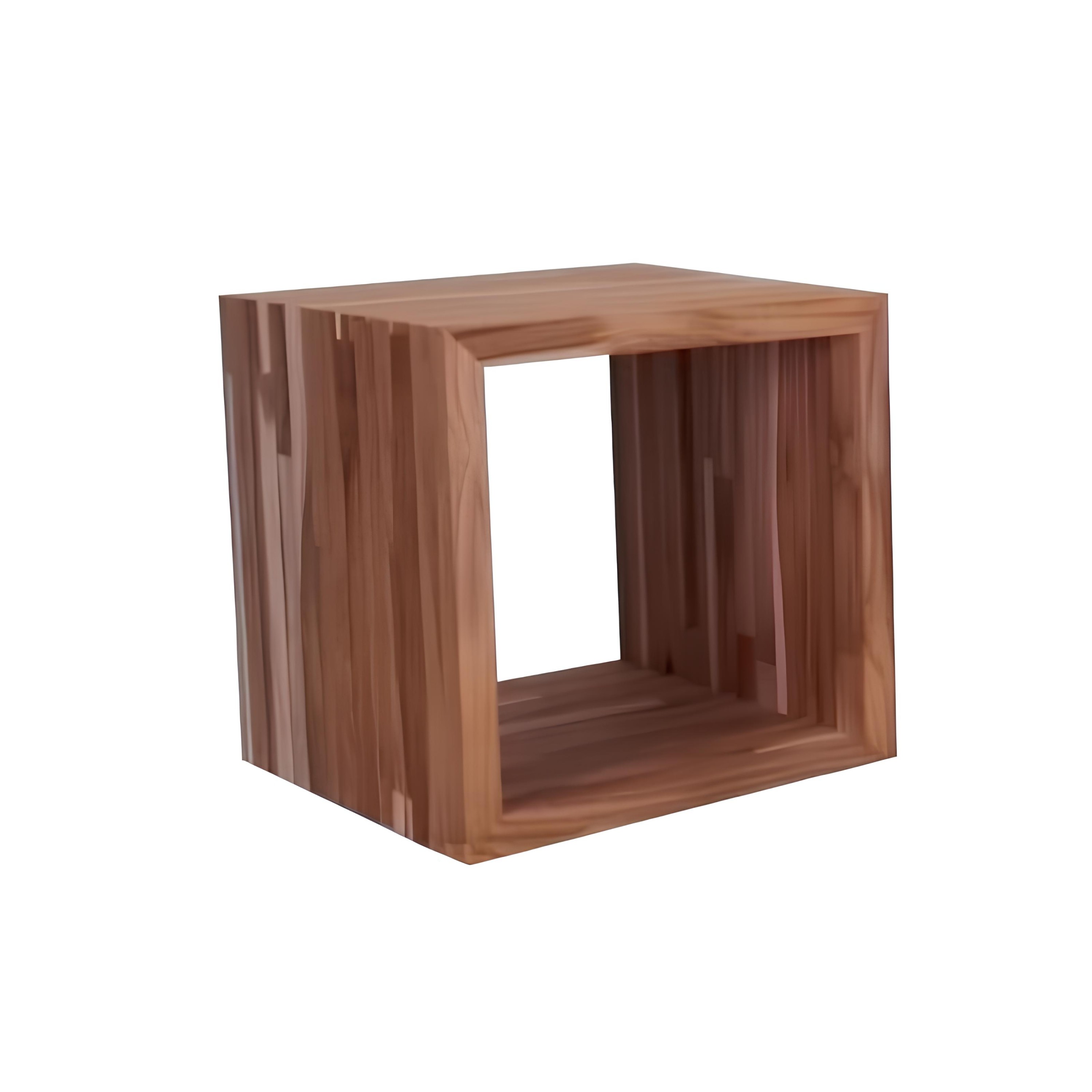 PEDESTAL CUBO MADEIRA TEKA 20X20CM      