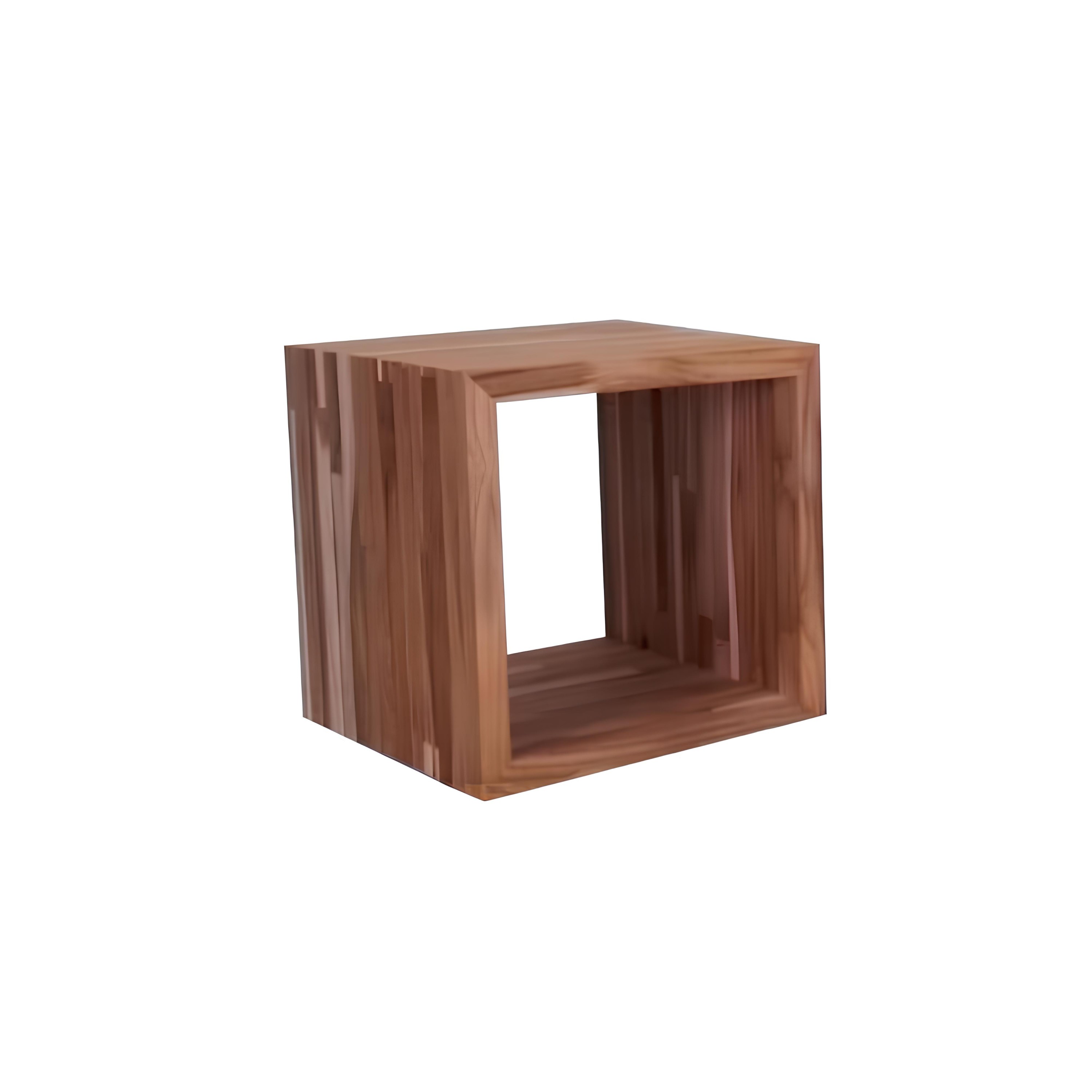 PEDESTAL CUBO MADEIRA TEKA 15X15CM      