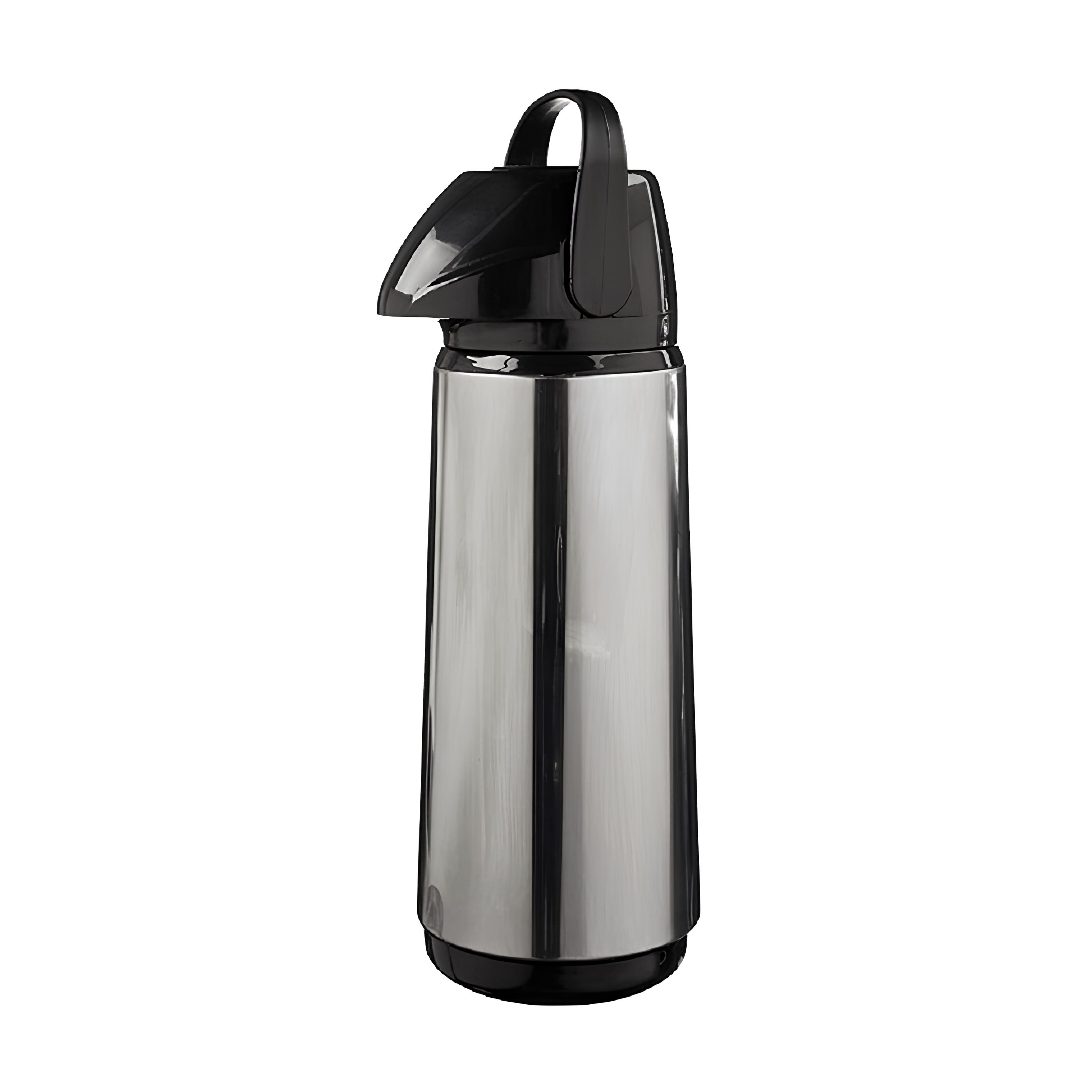 GARRAFA TÉRMICA CROMADA AMPOLA VIDRO 1L 30,5CM    