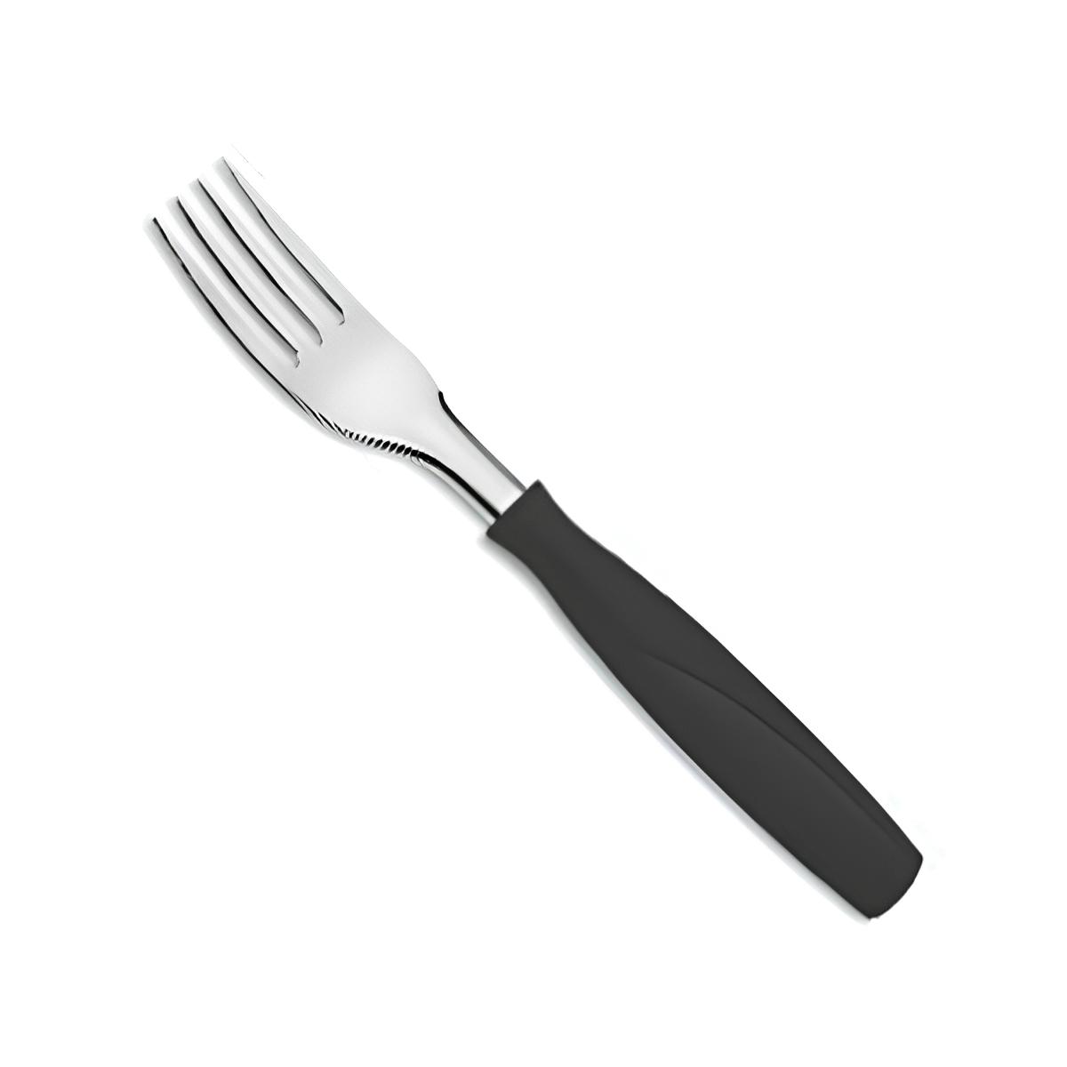 GARFO MESA INOX CABO PLÁSTICO PRETO 19CM    