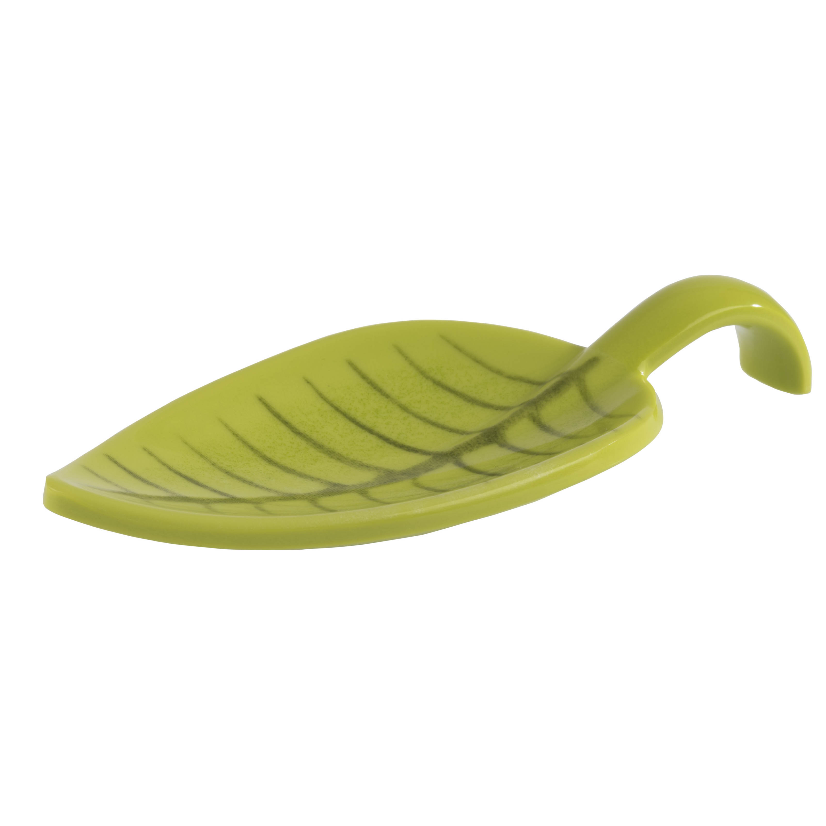 MINI COLHER MELAMINA FOLHA 10X4,5CM LEAF OLIVA    