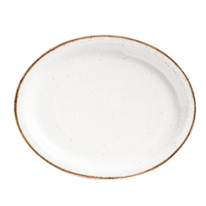 PRATO OVAL PORCELANA 29,5X23,5CM 3,3XCM BEGE ARTISAN    