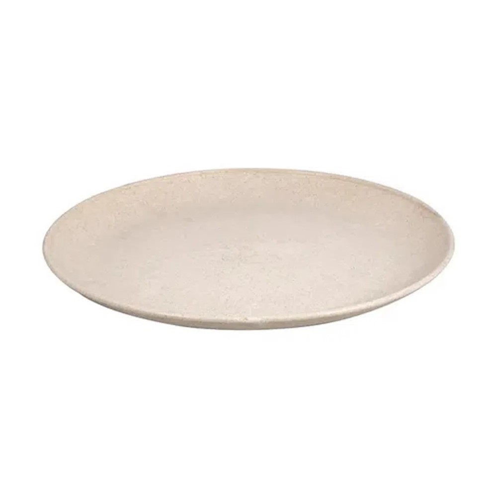 PRATO MESA PLÁSTICO/MADEIRA ECO 24,6CM 2CM MARFIM    