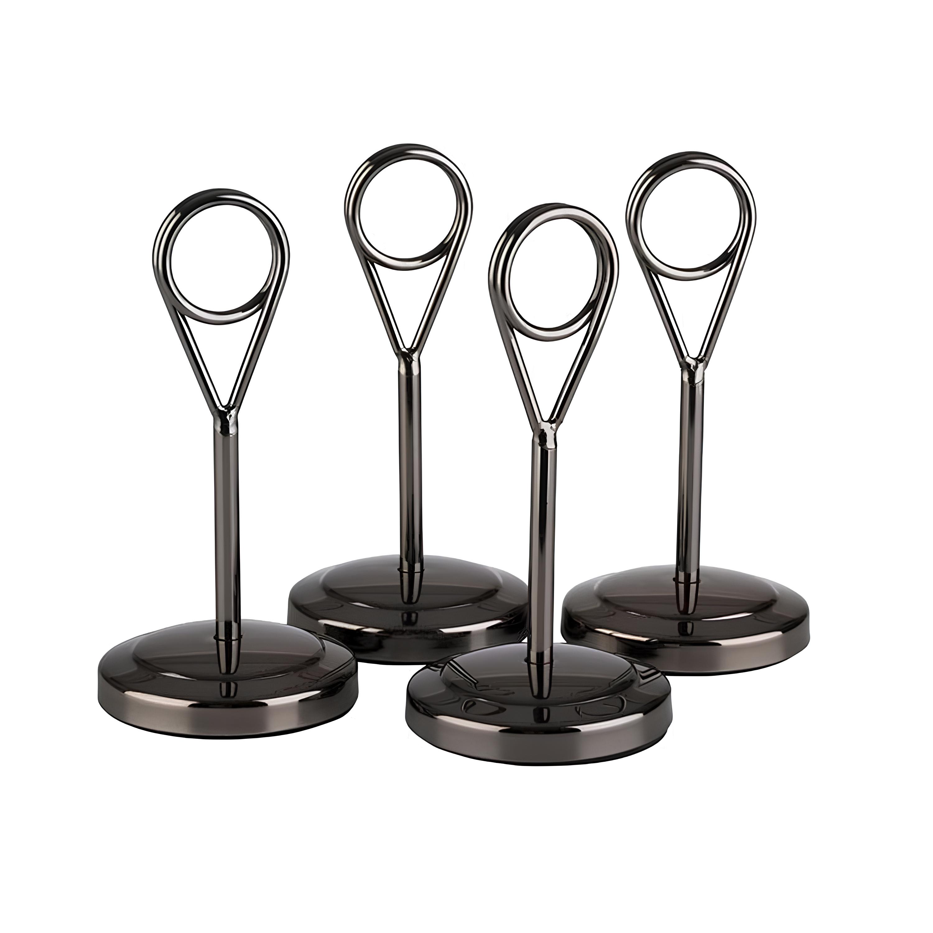 KIT 4 IDENTIFICADORES MESA INOX 5CM 20 ETIQUETAS PLÁSTICAS PRETO 