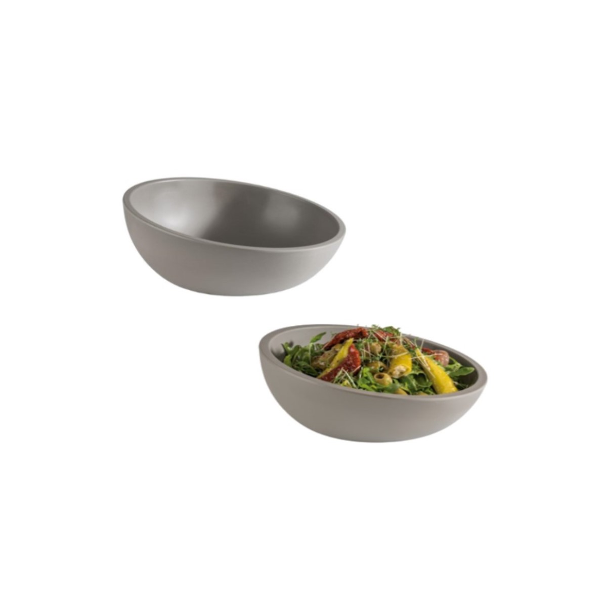 BOWL INCLINADO MELAMINA 21,5CM 700ML ELEMENT LOOK CINZA   