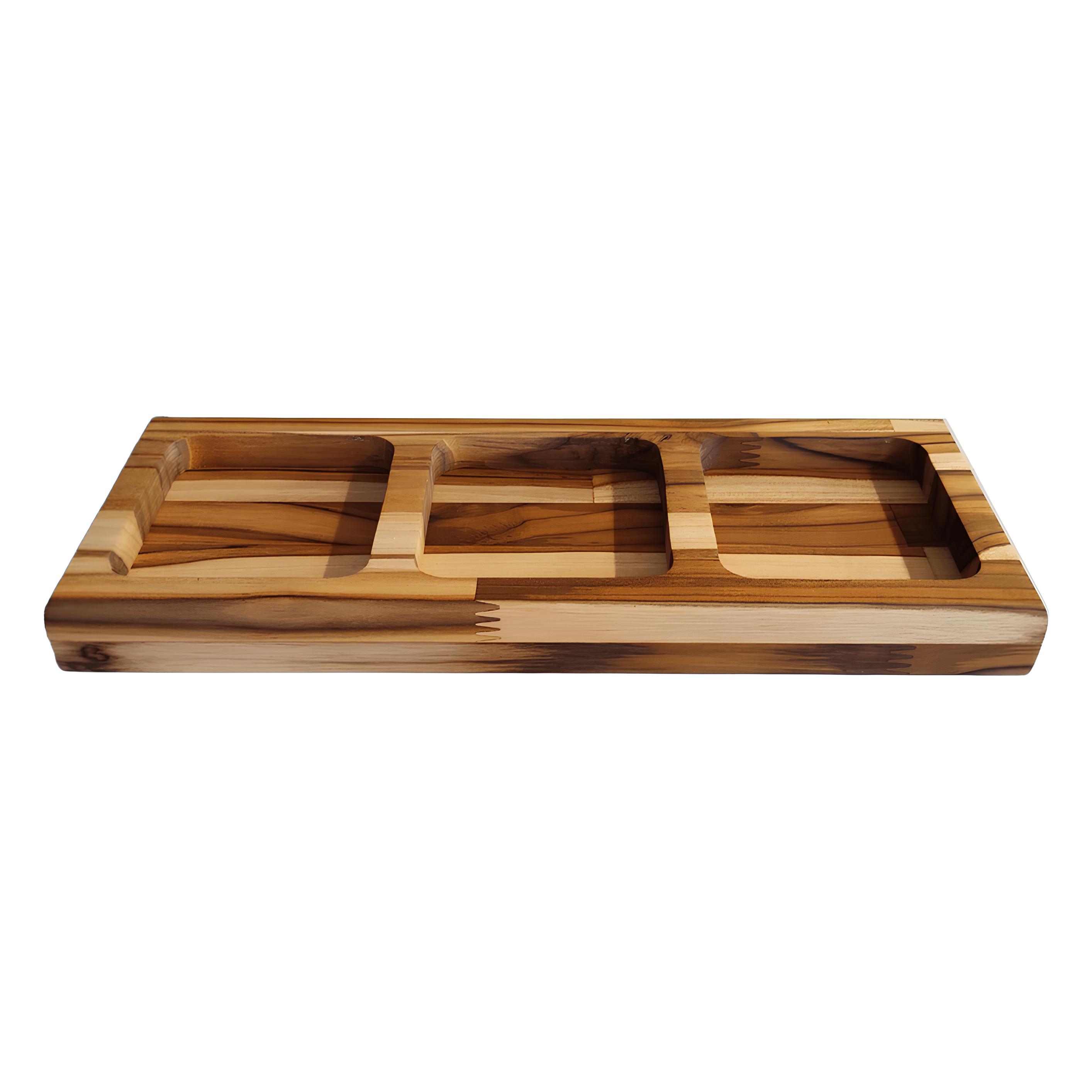 BASE MADEIRA PORTA CEREAIS FIDO 3 COMPARTIMENTOS 41X11CM   