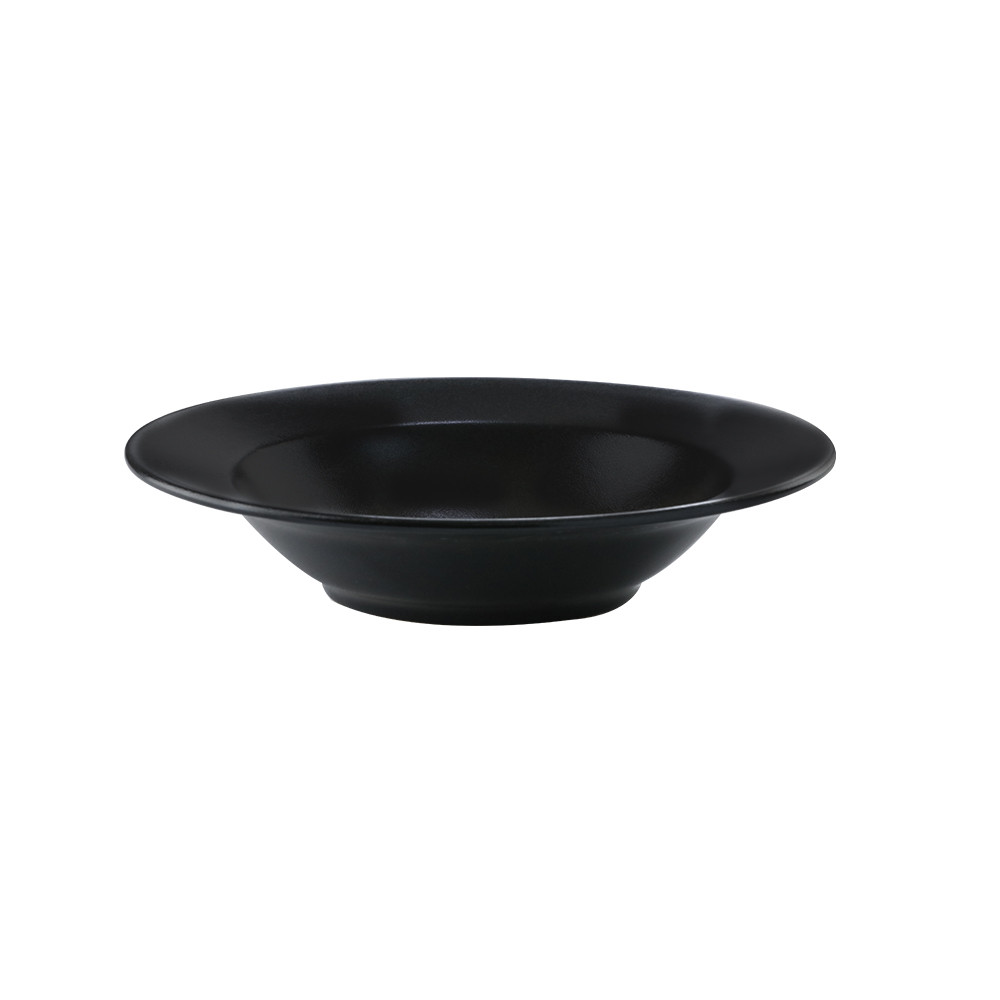 PRATO FUNDO ABA PORCELANA 25 CM PRETO COSMOS   