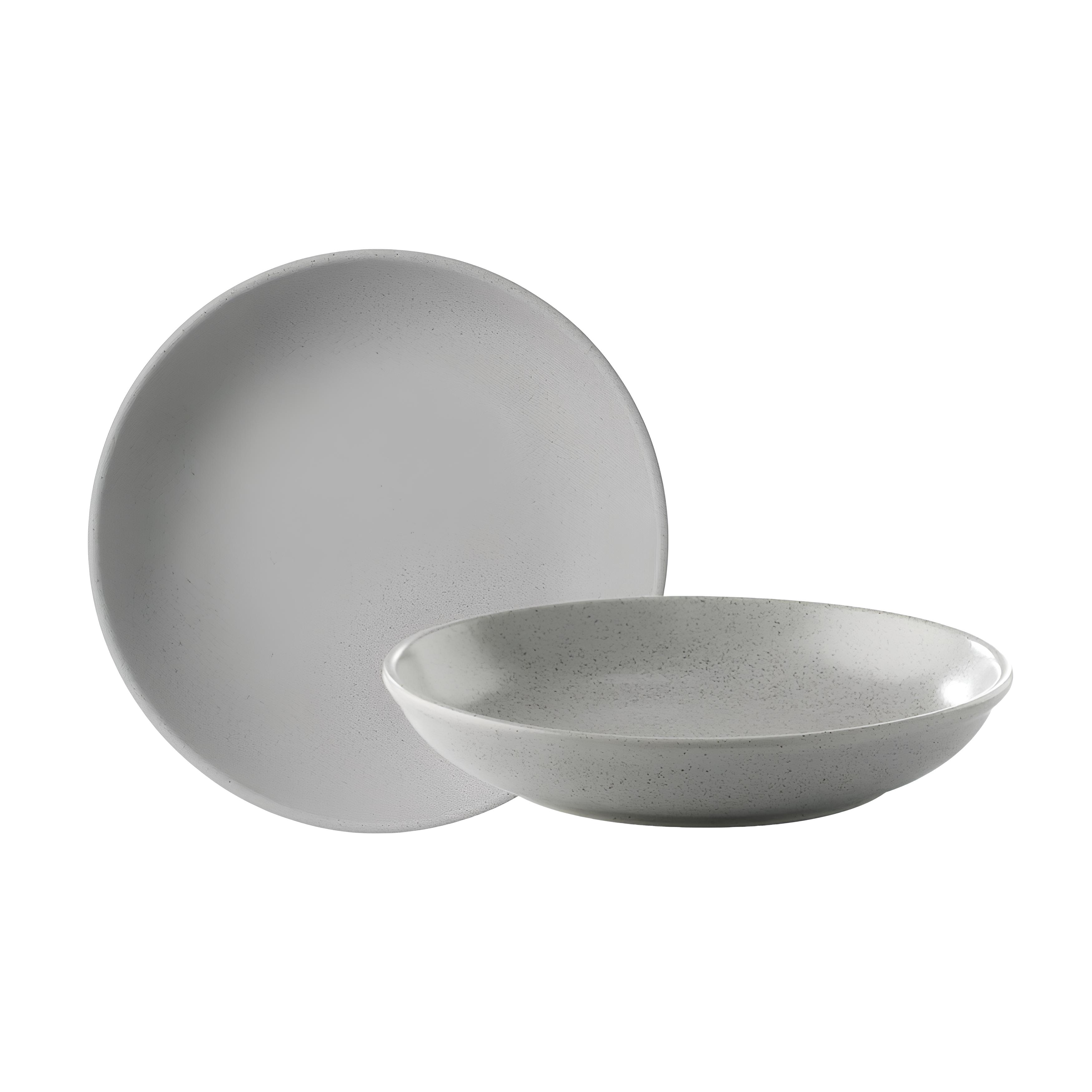 PRATO FUNDO PORCELANA 25CM 5CM CONCRETO COSMOS    