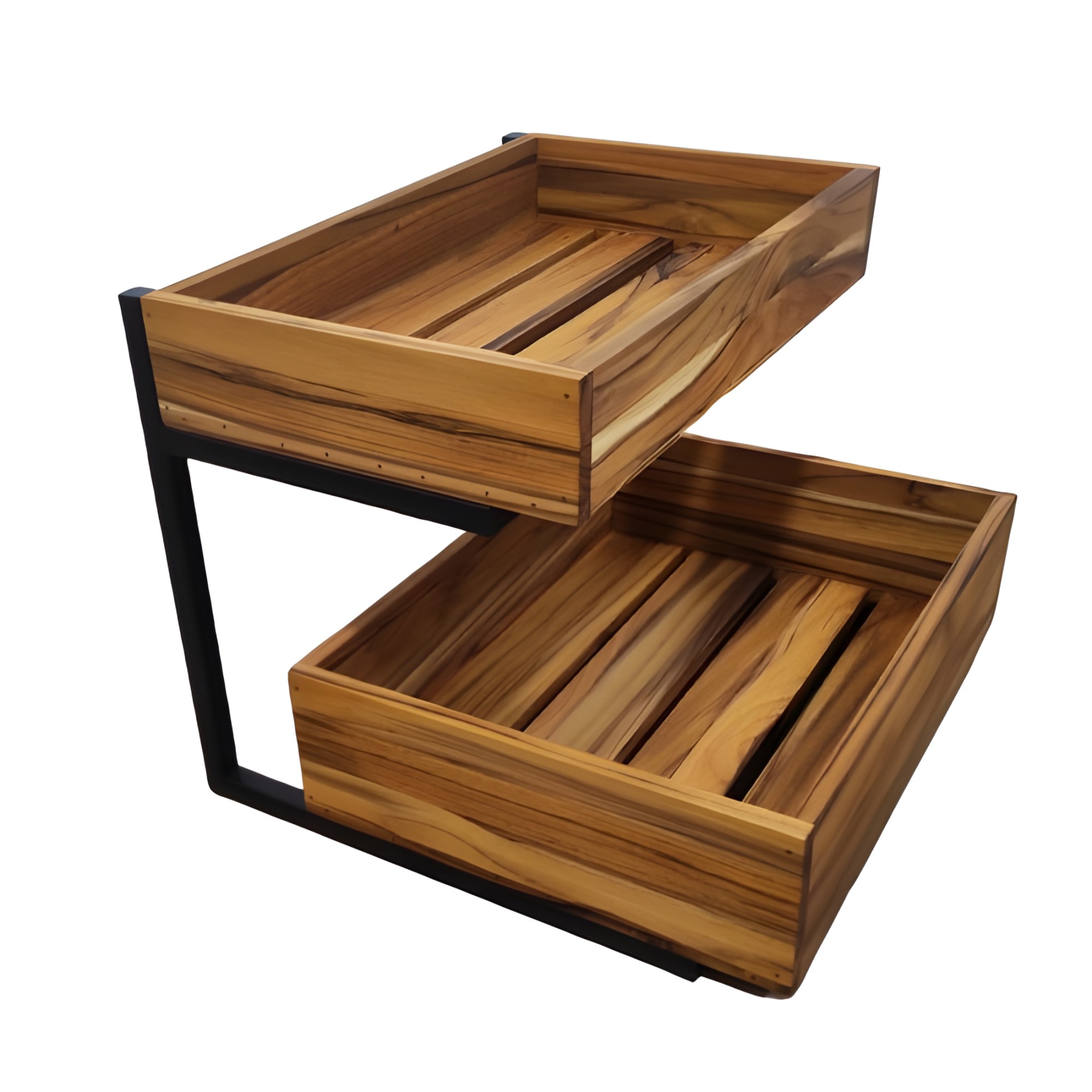 MÓDULO SUPORTE BOX DUPLO MADEIRA TECA 40X38CM    
