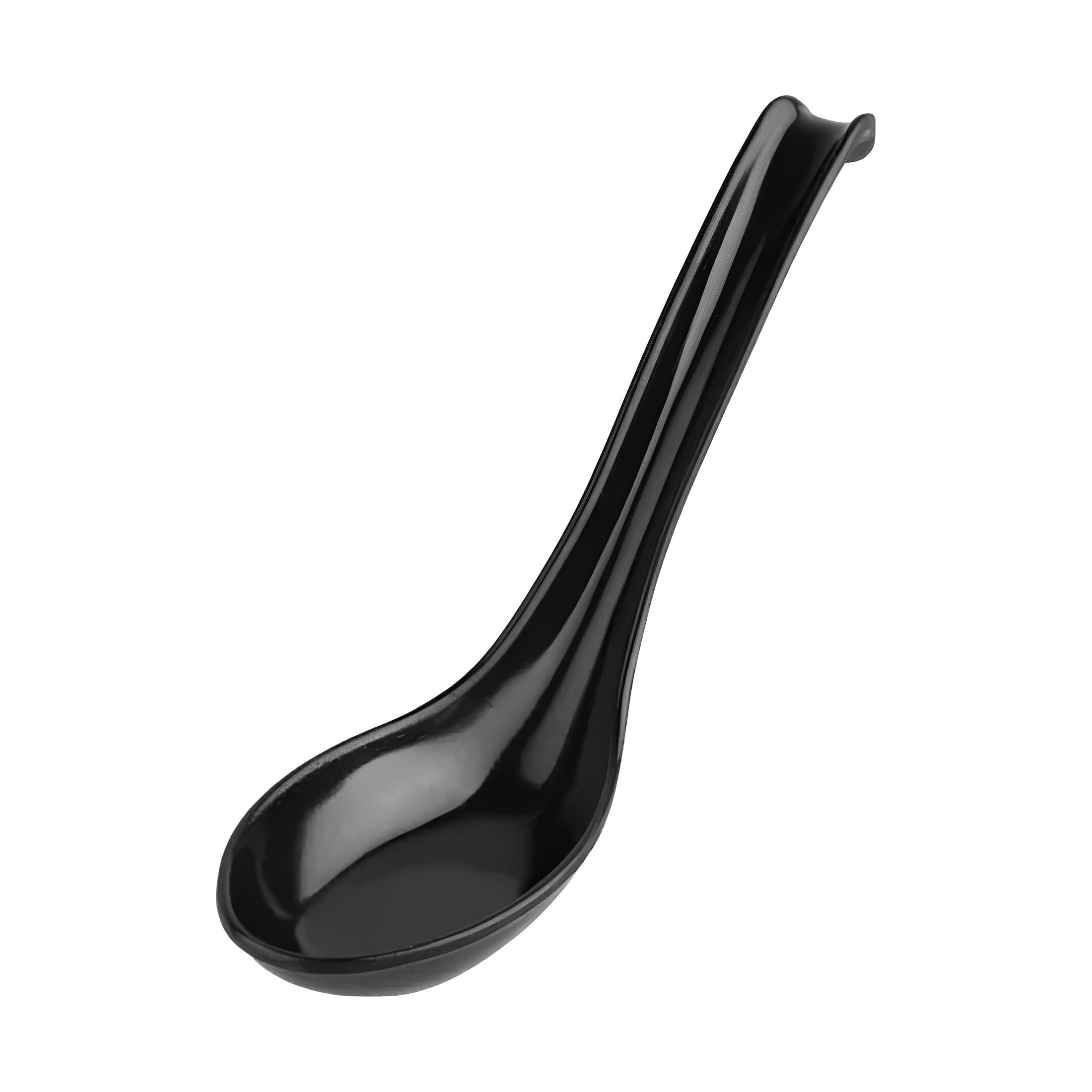 COLHER SOPA MELAMINA TRAVA BORDA 14CM PRETA    