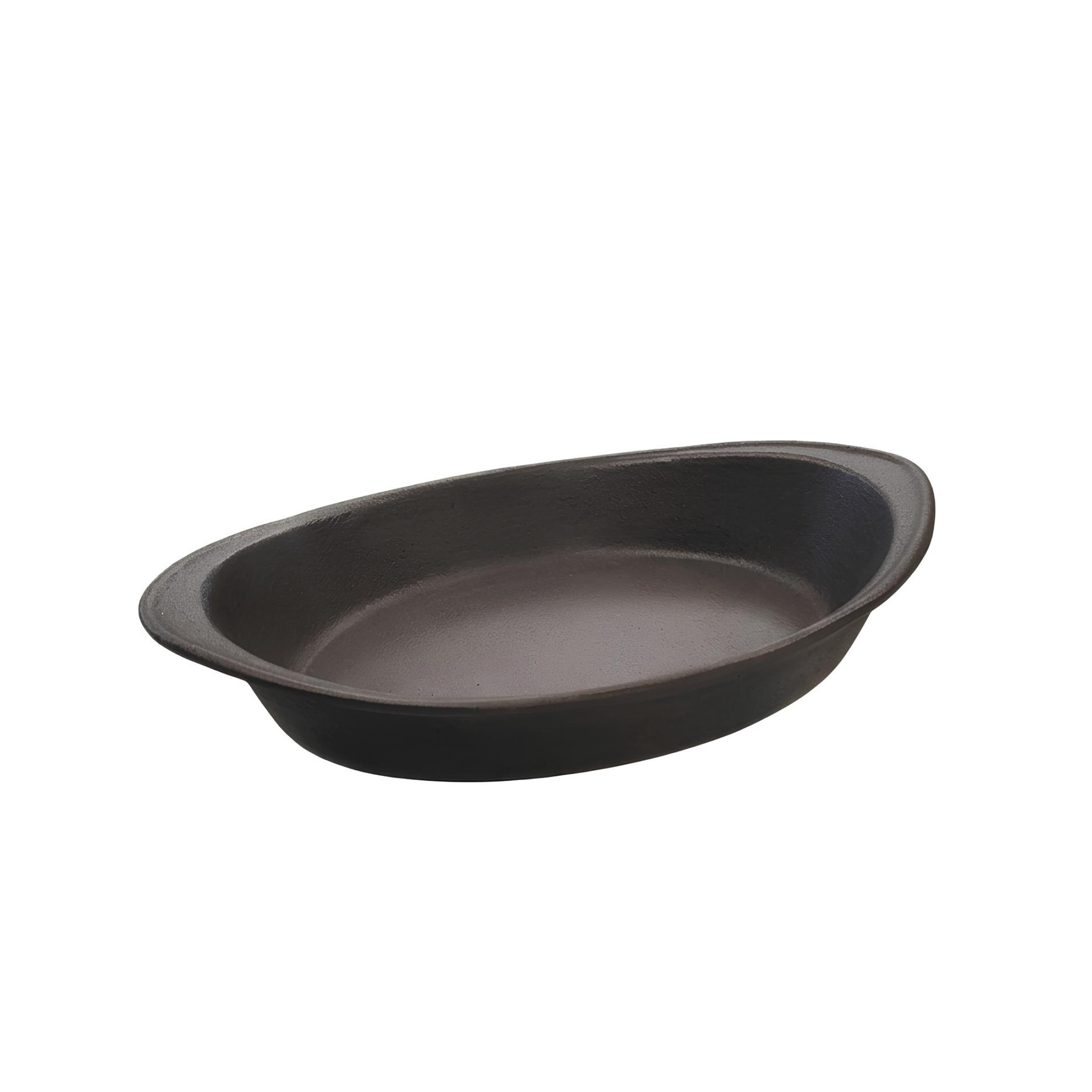 TRAVESSA OVAL FERRO FUNDIDO 24X17CM 750ML ESMALTE PRETO FOSCO GRAND 