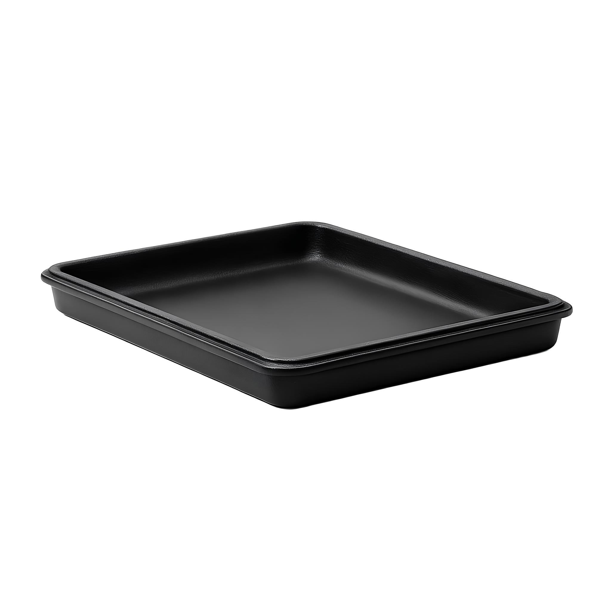 TRAVESSA BAIXA FERRO FUNDIDO 31X23,5CM 2L ESMALTE PRETO FOSCO GRAND 
