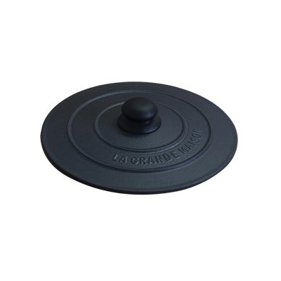 MINI TAMPA FERRO FUNDIDO 8CM POMEL BAQUELITE ESMALTE PRETO FOSCO 