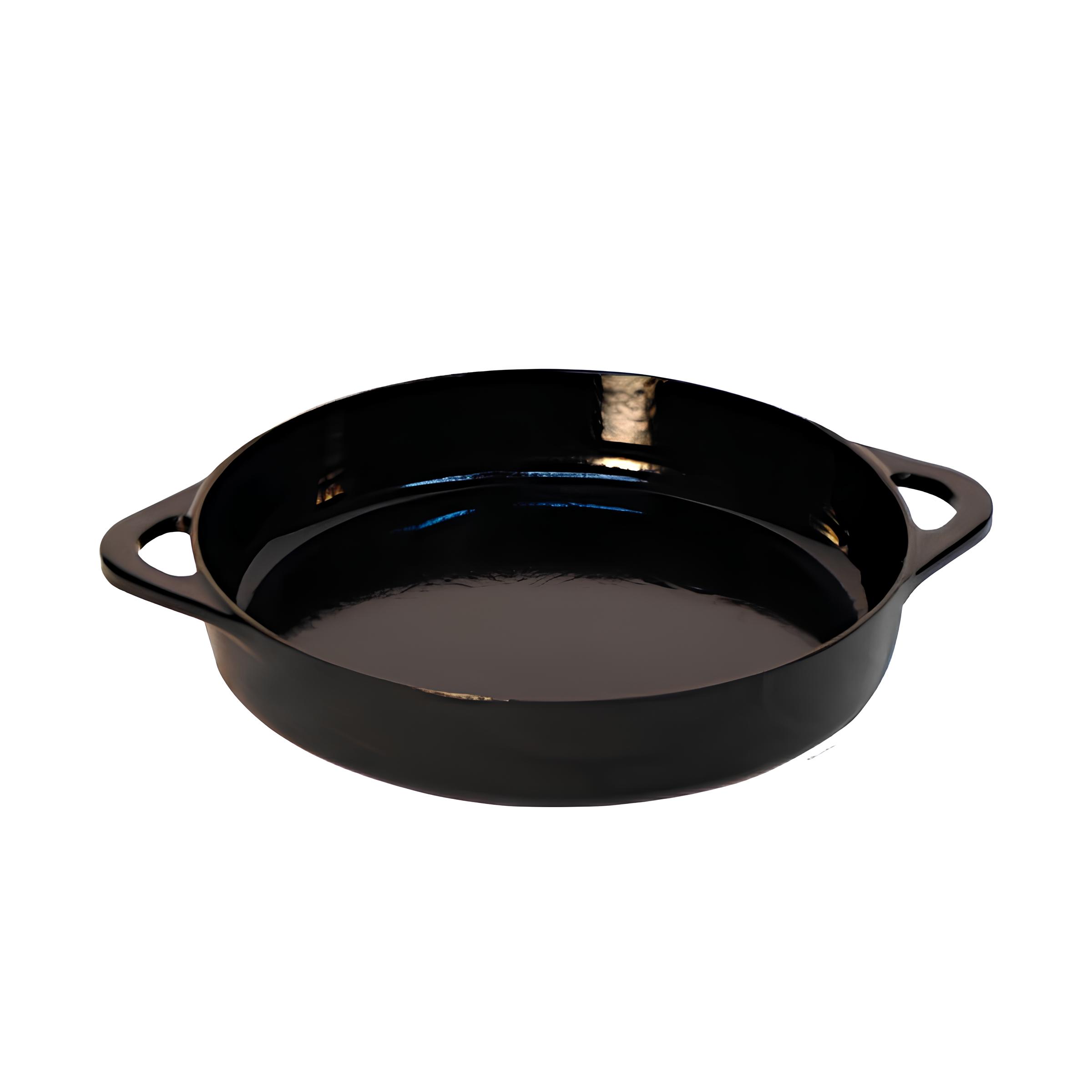 TRAVESSA FERRO FUNDIDO 18CM ESMALTE PRETO FOSCO GRAND CHEF  