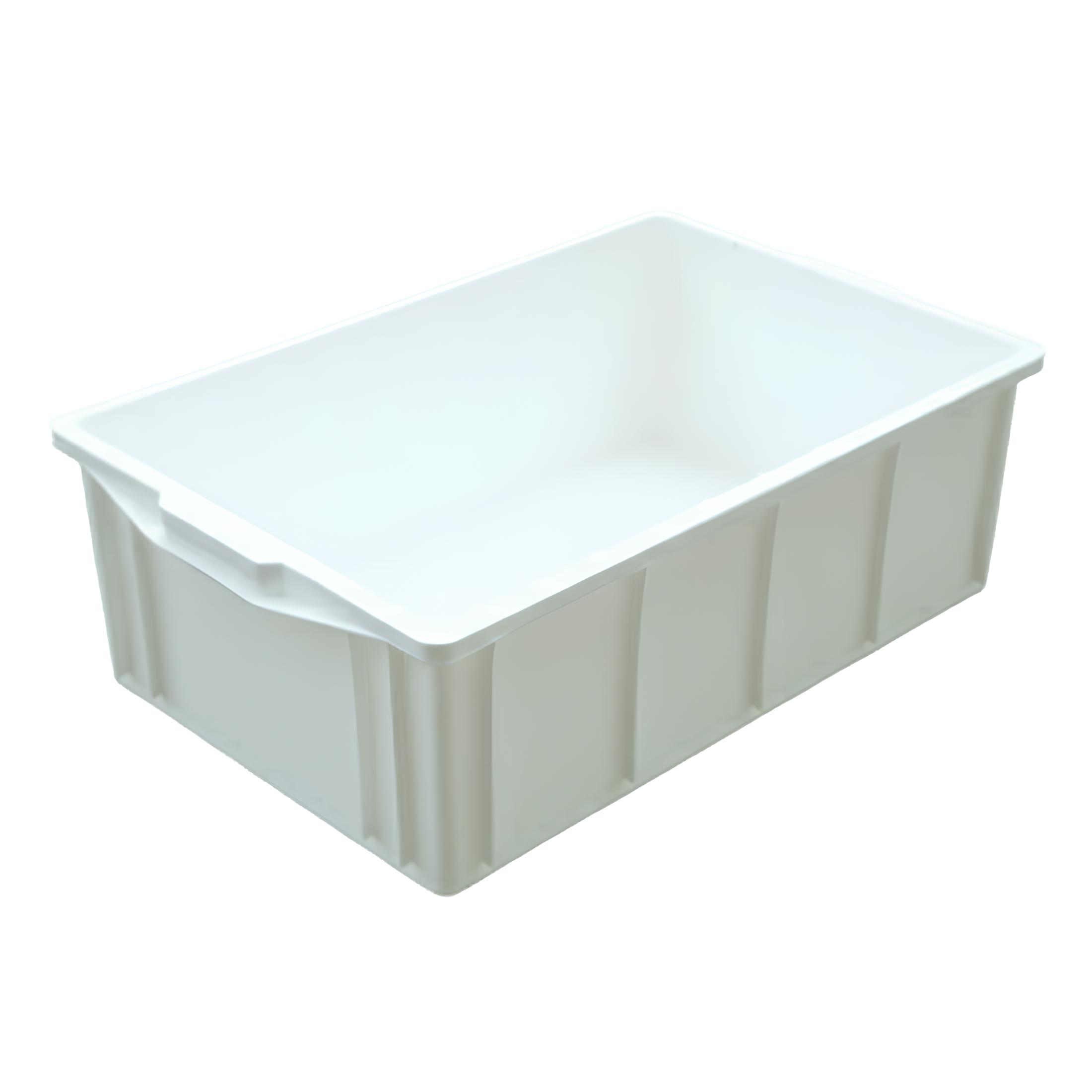 CAIXA PLÁSTICA MONOBLOCO EMPILHÁVEL SEM TAMPA 42,5X34CM 15L BRANCA  