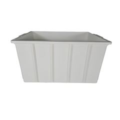 CAIXA PLÁSTICA MONOBLOCO EMPILHÁVEL SEM TAMPA 54X37CM 38L BRANCA  