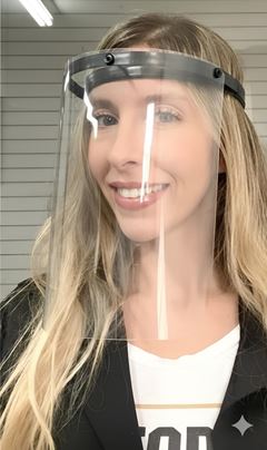PROTETOR FACIAL POLIPROPILENO VISOR PET FECHAMENTO REGULÁVEL 17,5X29CM PRETA  