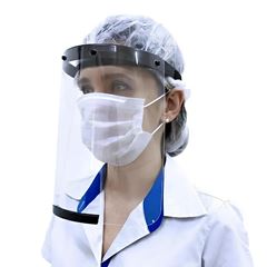 PROTETOR FACIAL POLIPROPILENO VISOR PET FECHAMENTO REGULÁVEL 17,5X29CM PRETA  
