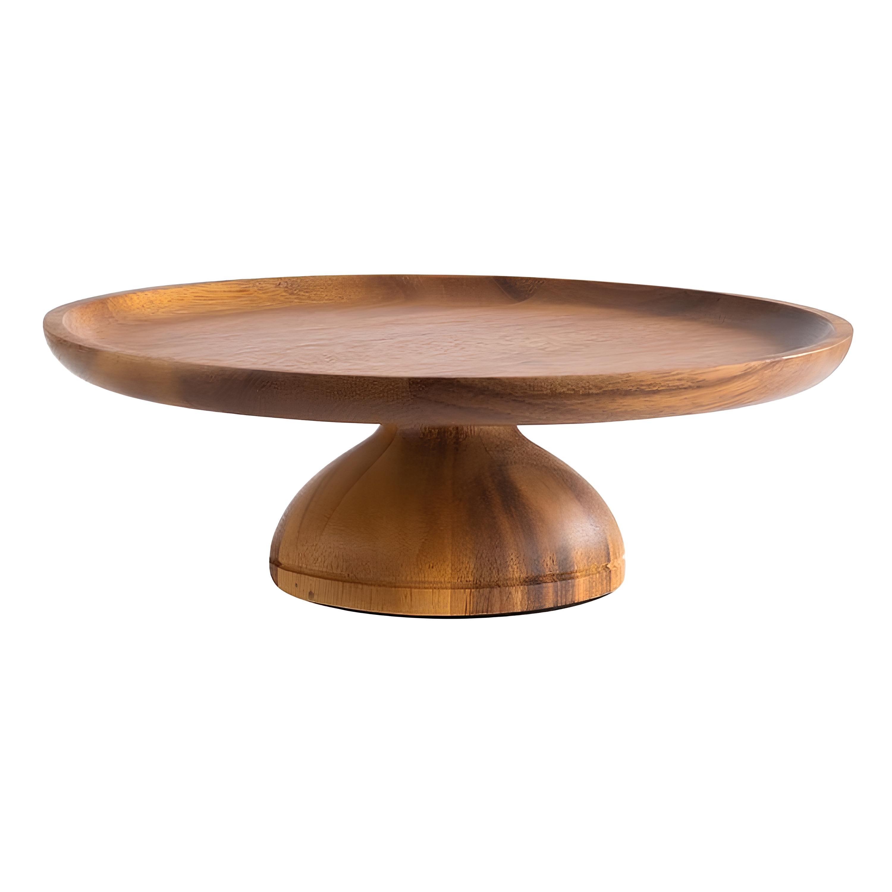 TORTEIRA PÉ BAIXA MADEIRA 24CM ACÁCIA     