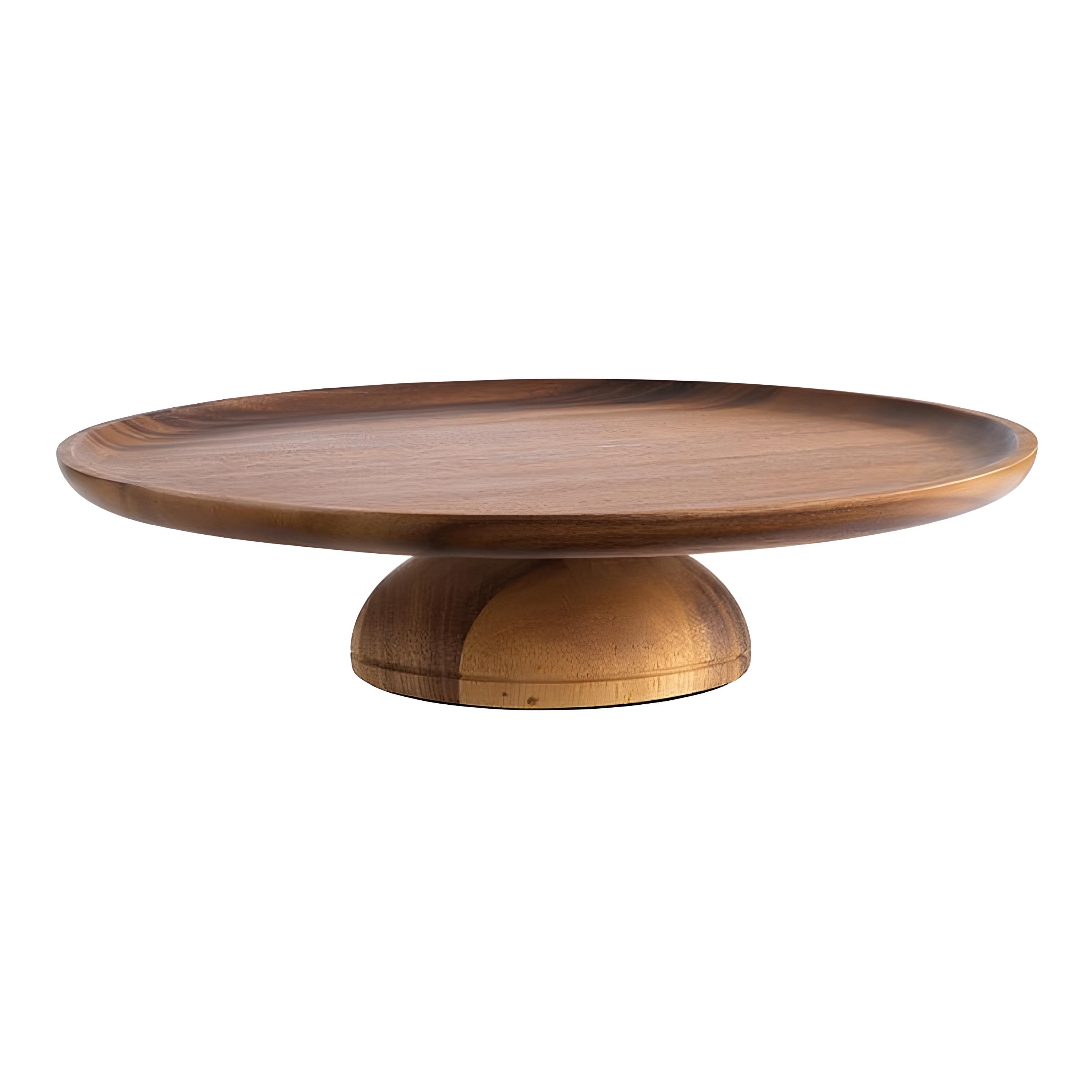 TORTEIRA PÉ BAIXA MADEIRA 33CM ACÁCIA     