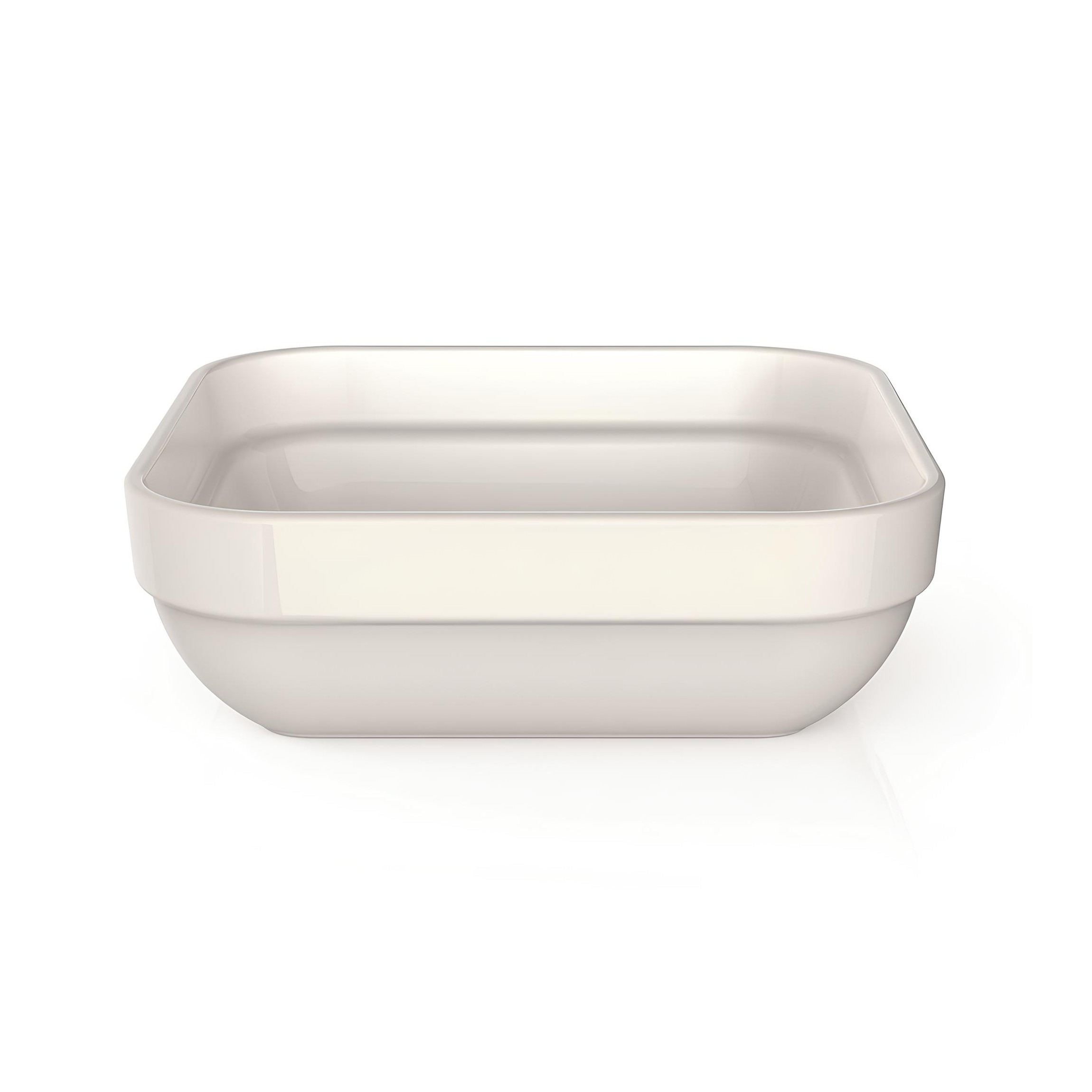TIGELA QUADRADA EMPILHÁVEL VIDRO TEMPERADO OPALINO 480ML 4CM CAREWARE  