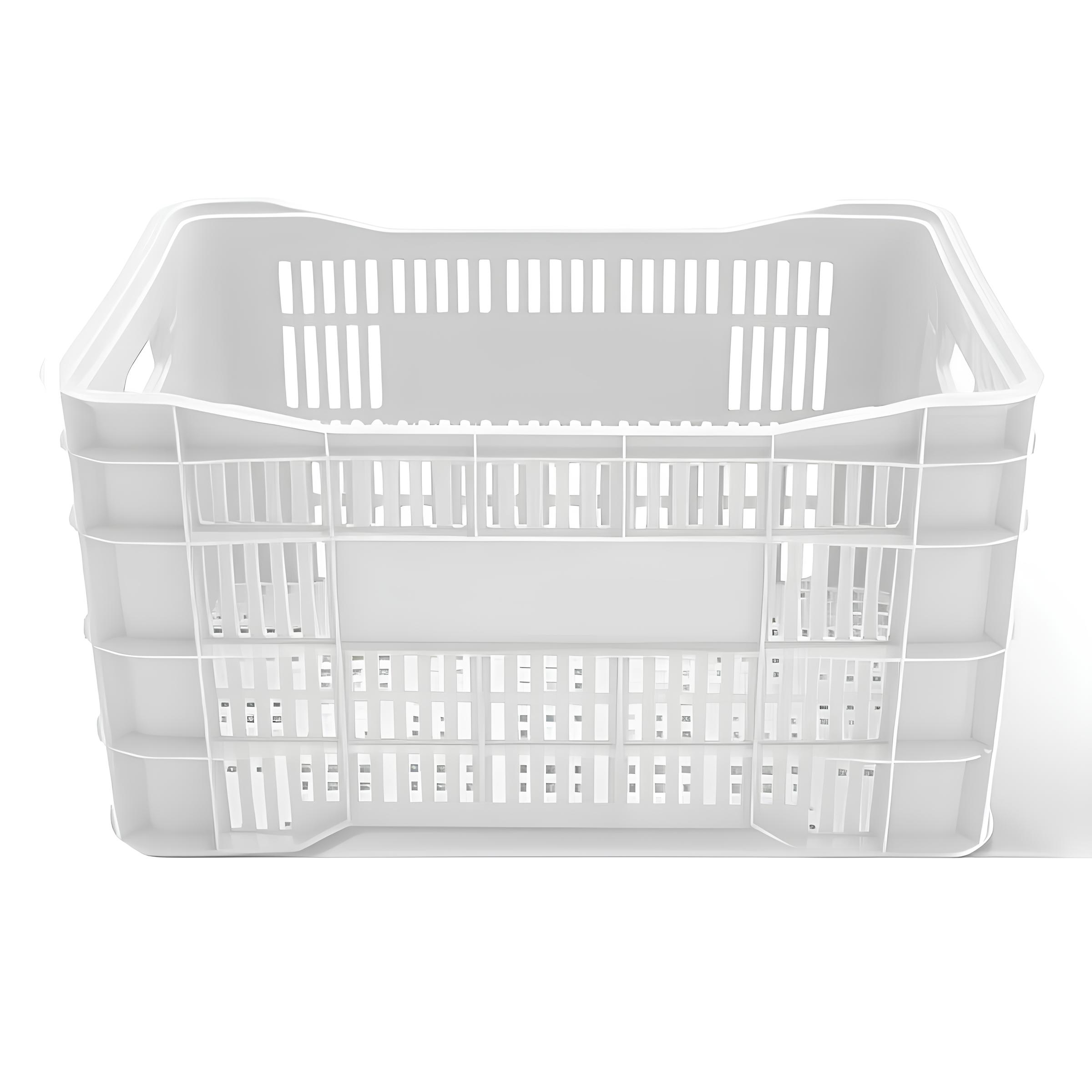 CAIXA HORTIFRUTI EMPILHÁVEL PLÁSTICA 60L 55X36CM BRANCA    