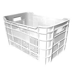 CAIXA HORTIFRUTI EMPILHÁVEL PLÁSTICA 60L 55X36CM BRANCA    