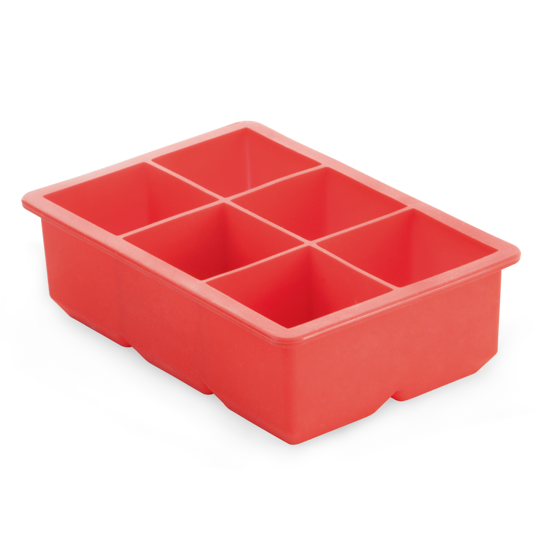 FORMA GELO CUBO GRANDE SILICONE 16X11CM VERMELHA