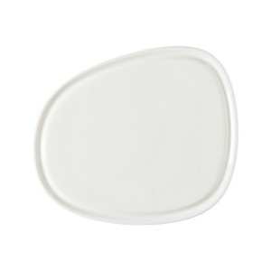 PRATO ASSIMÉTRICO PORCELANA 25X21CM BRANCO PIUMA BONNA    