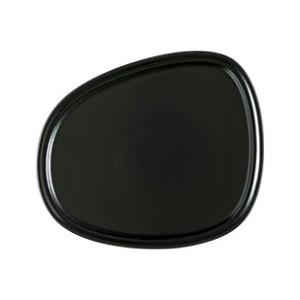 PRATO ASSIMÉTRICO PORCELANA 25X21CM PRETO PIUMA NOTTE BONNA   
