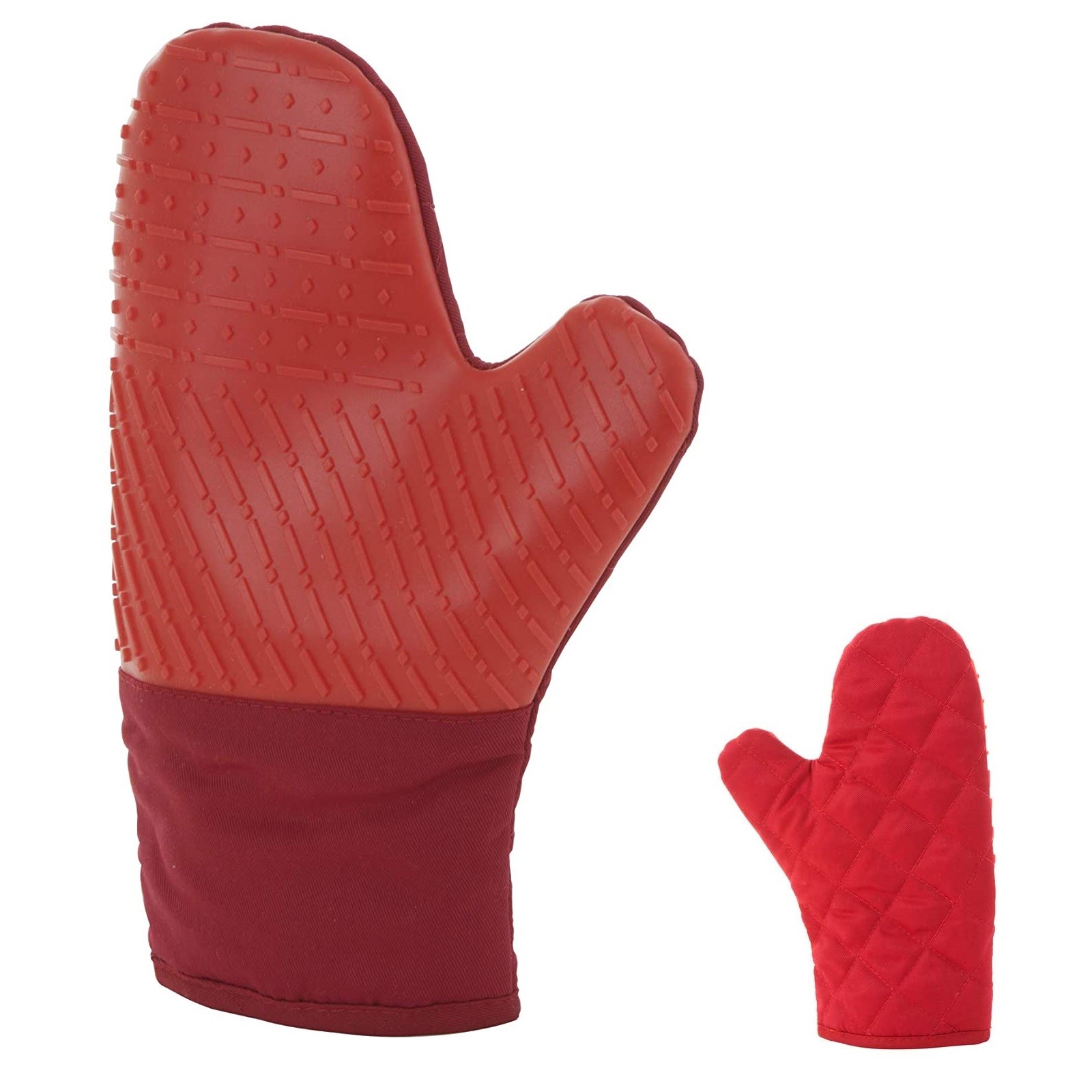 LUVA CULINÁRIA SILICONE/TECIDO 27,5X19CM VERMELHA      