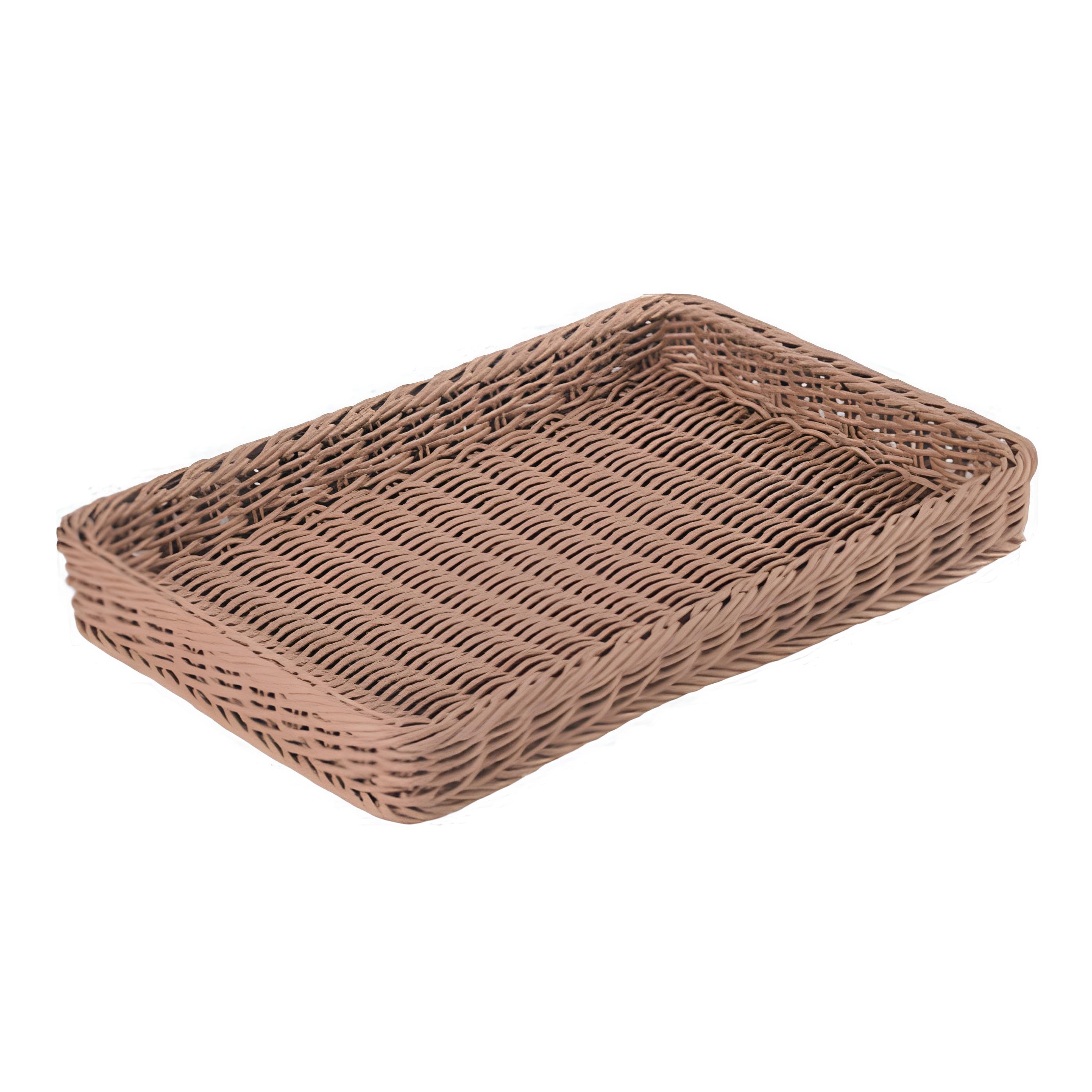 CESTA INOX/POLY-RATTAN GN1/1 53X32,5CM MARROM      