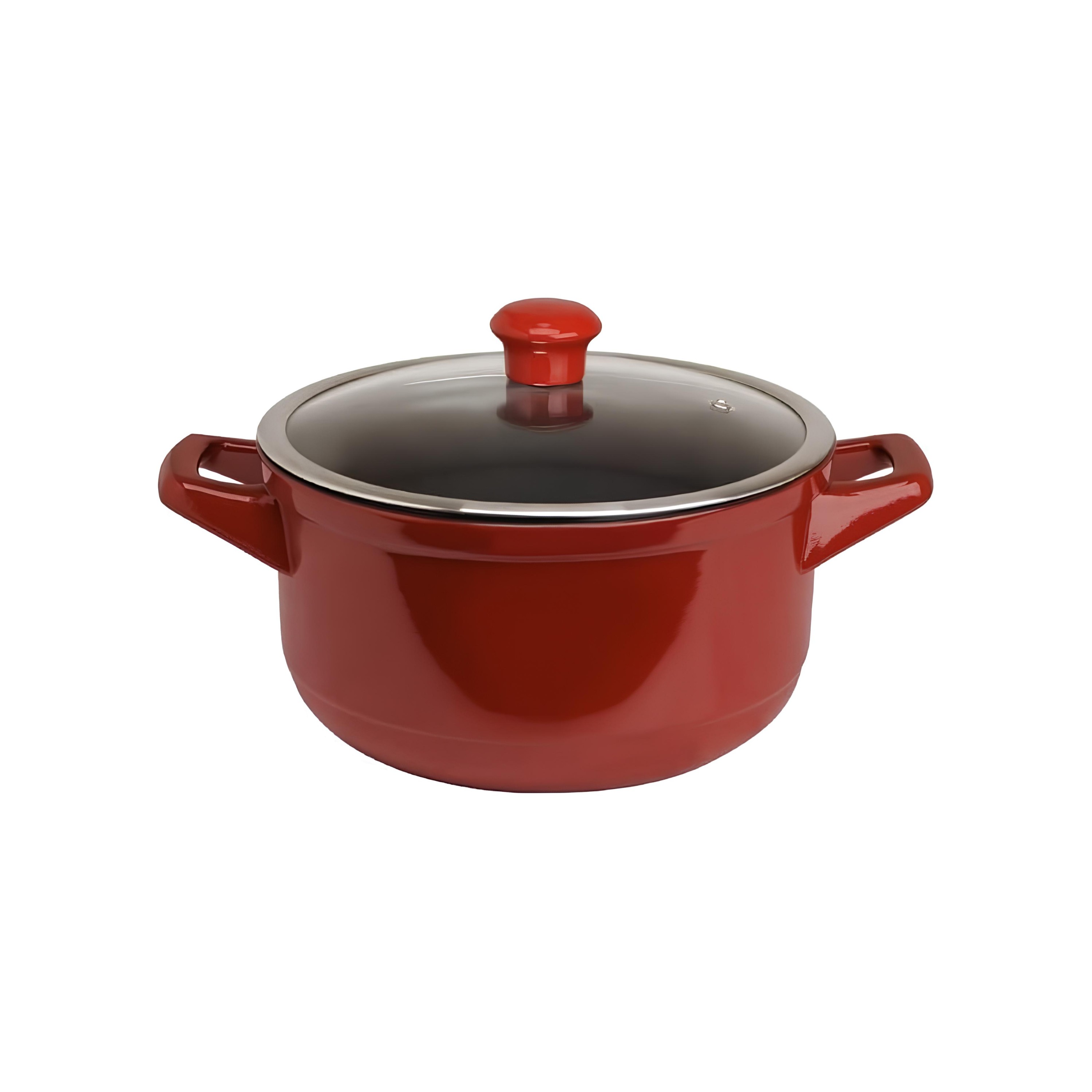 CAÇAROLA CERÂMICA TAMPA VIDRO 28CM 6L DUO POMODORO   