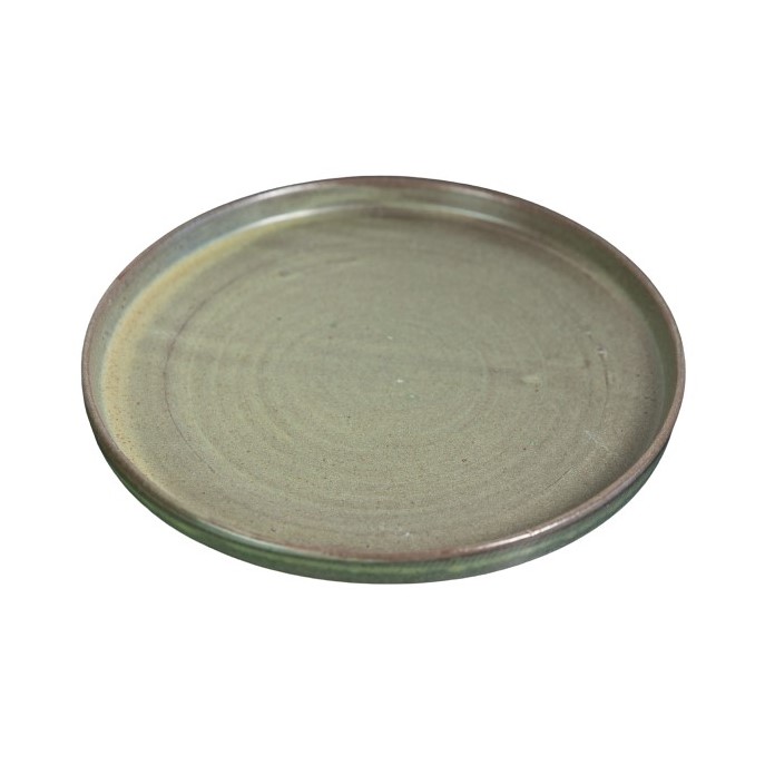 PRATO SOBREMESA CERÂMICA 20CM VERDE REAL ANGICO NATIVA   