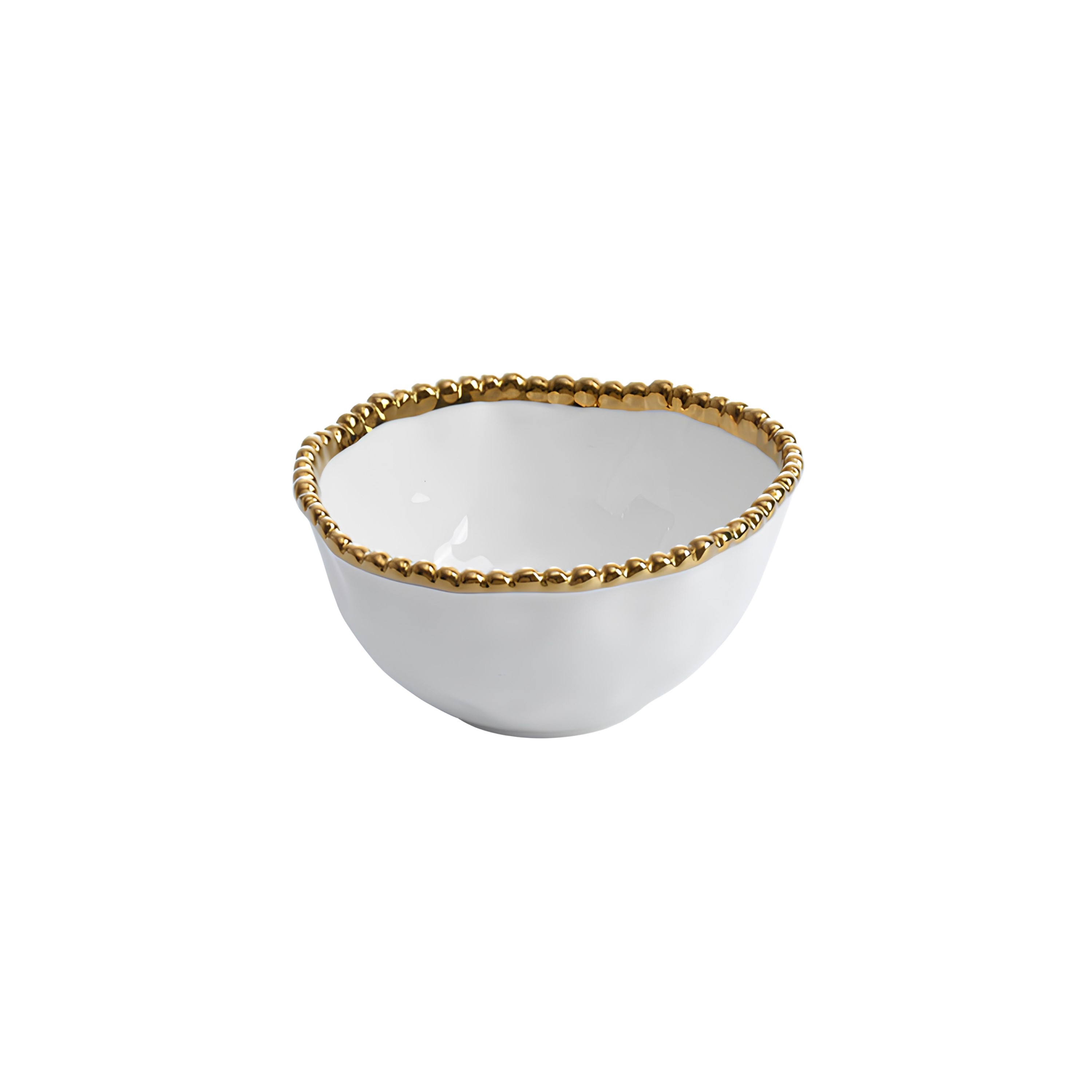 BOWL PORCELANA BORDA TITÂNIO DOURADO 14CM GOLDEN SALERNO   