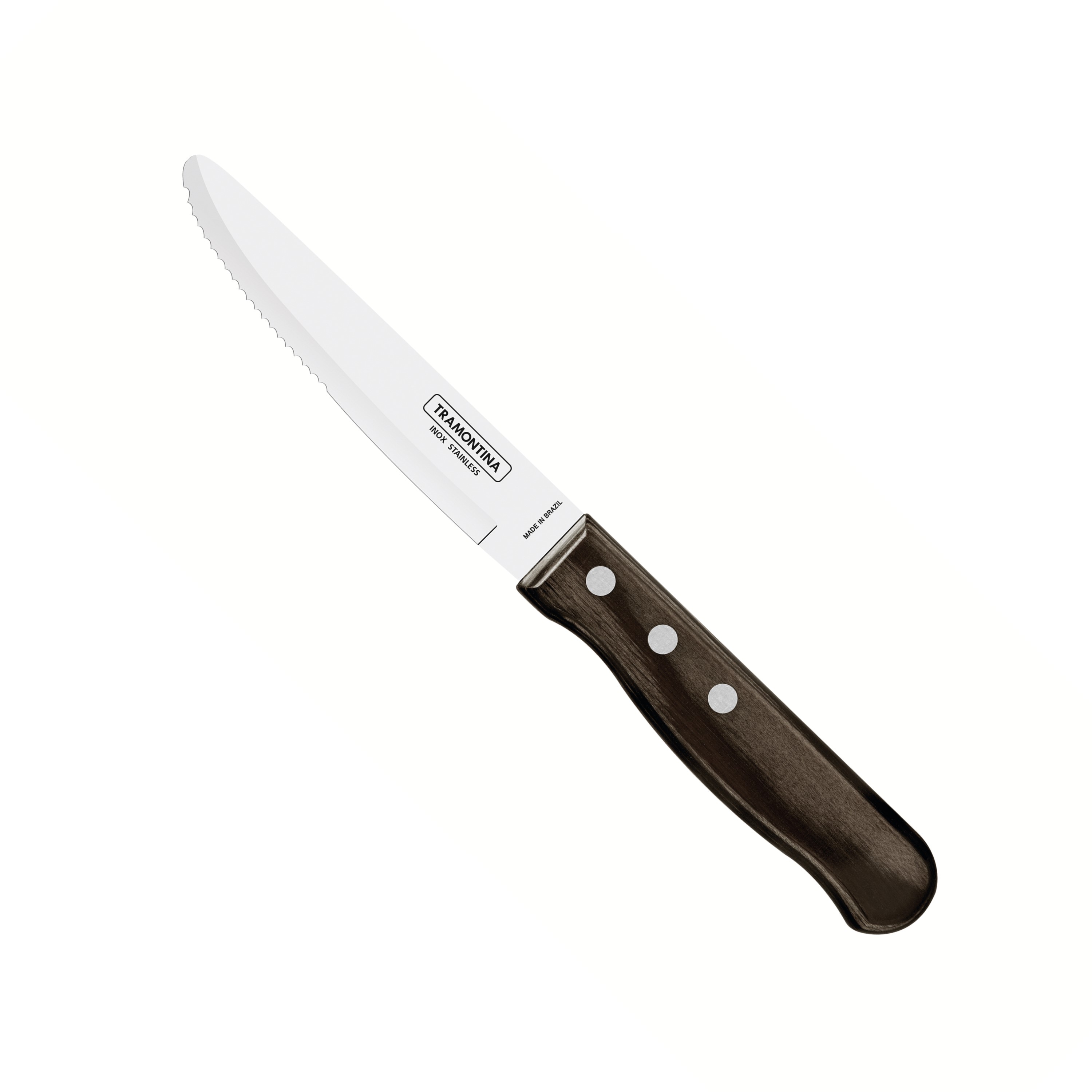 FACA CHURRASCO JUMBO INOX CABO MADEIRA 25CM POLYWOOD   