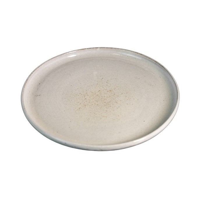 PRATO SOBREMESA CERÂMICA 20CM BRANCO CHAPISCO NATIVA CLASSIC   
