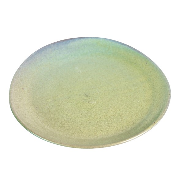 PRATO MESA CERÂMICA 28CM 2,5CM VERDE REAL NATIVO   