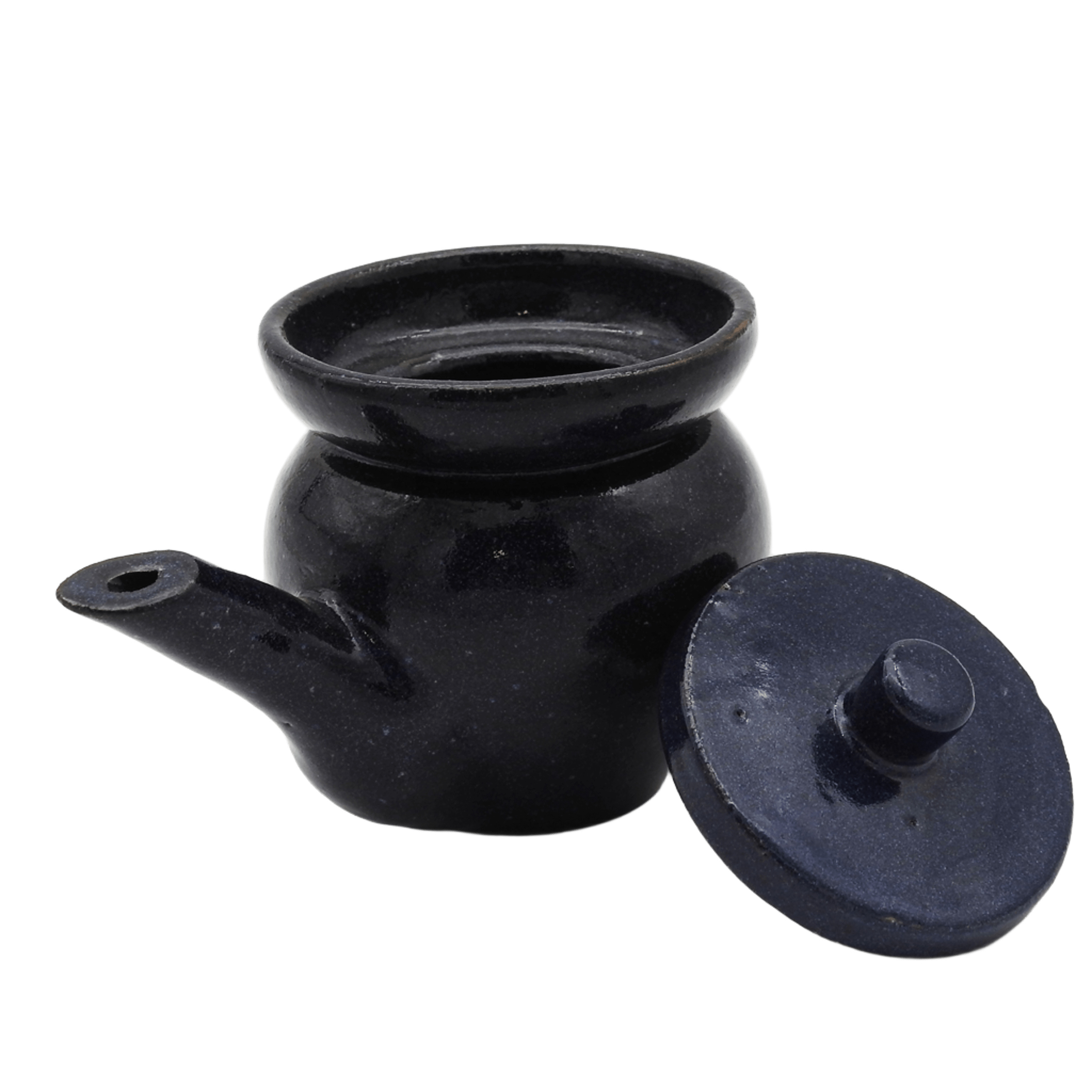 MOLHEIRA BICO CERÂMICA COM TAMPA STONEWARE NATIVA 140ML, AZUL GITIRANA 