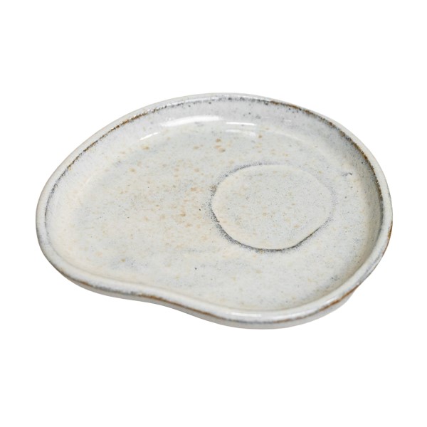 PIRES CAFÉ IRREGULAR CERÂMICA 11,5CM 1,5CM BRANCO CHAPISCO LÍTICO  
