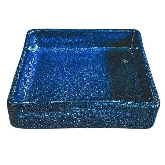 MOLHEIRA QUADRADA CERÂMICA STONEWARE NATIVA 60ML 8,5X8,5CM AZUL GITIRANA  