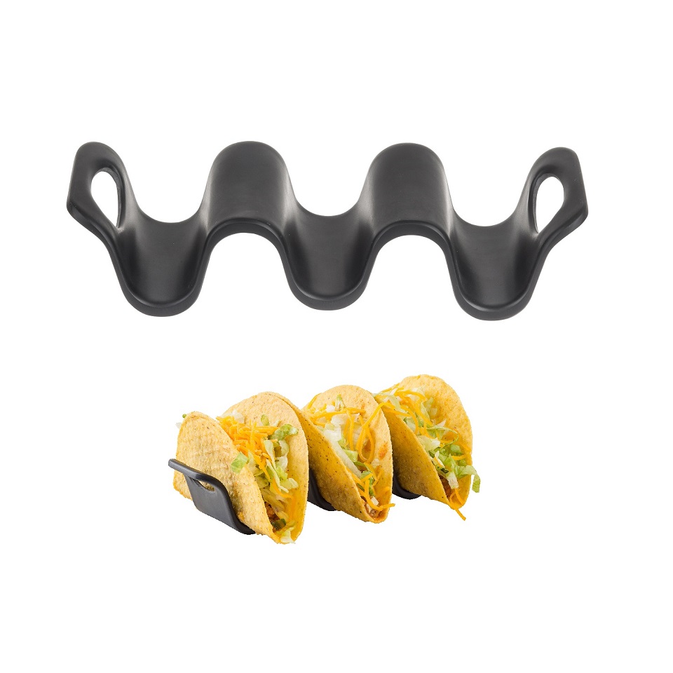 SUPORTE 3 TACOS MELAMINA 18X6CM PRETO     