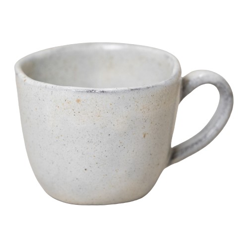 XÍCARA CHÁ IRREGULAR CERÂMICA 200ML 7CM BRANCO CHAPISCO LÍTICO  
