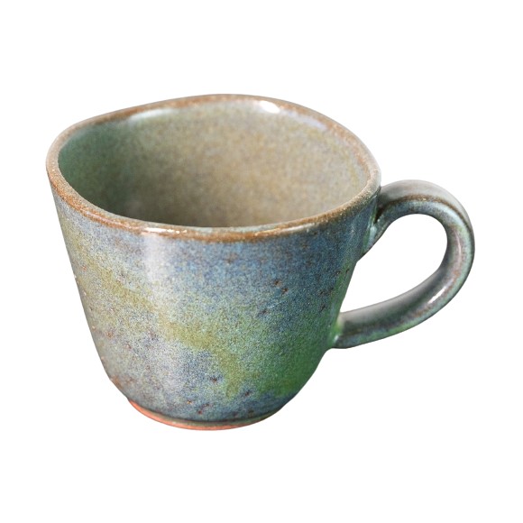 XÍCARA CAFÉ RETA CERÂMICA 90ML 5,5CM VERDE REAL NATIVO  