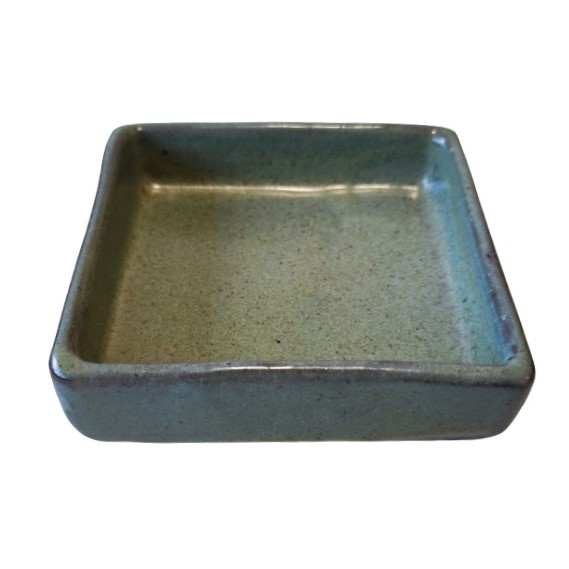 MOLHEIRA QUADRADA CERÂMICA STONEWARE NATIVA 60ML 8,5X8,5CM VERDE REAL  