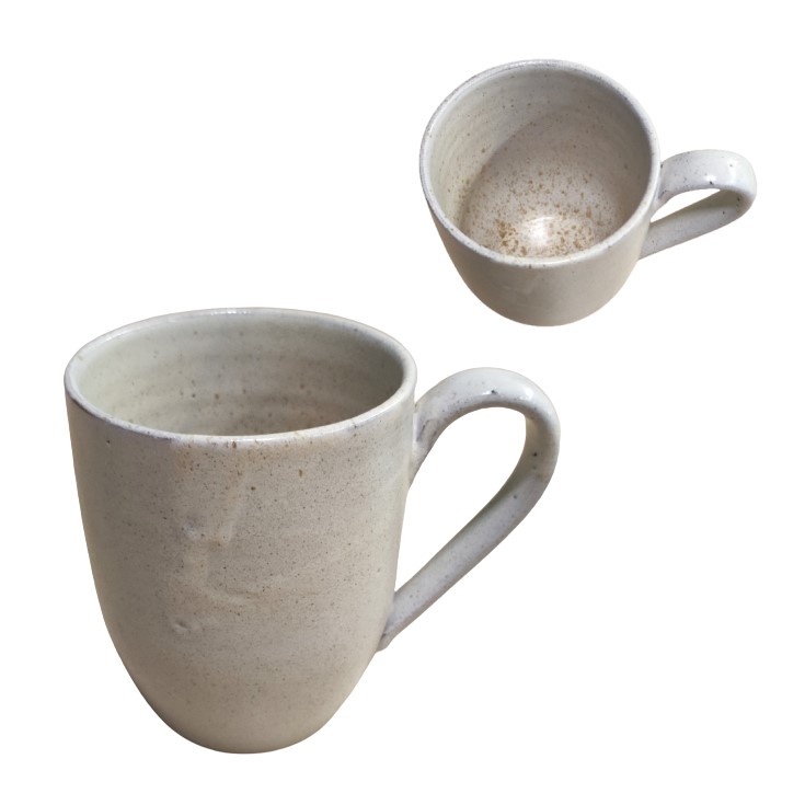 CANECA CERÂMICA 350ML 10,5CM RUSTIC AREIA NATURAL BRANCO CHAPISCO BEGE 