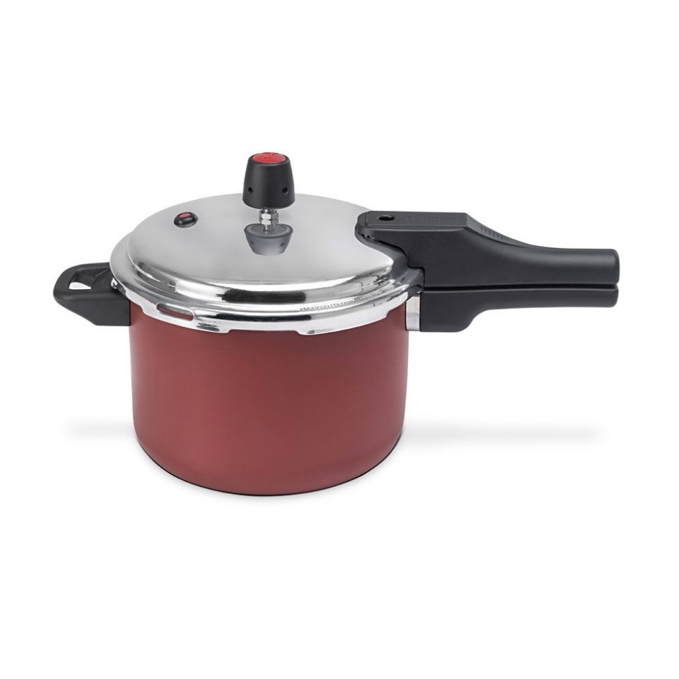 PANELA PRESSÃO ALUMÍNIO ANTIADERENTE FECHAMENTO EXTERNO 4,5L Ø20CM H23CM VERMELHO QUARTZO