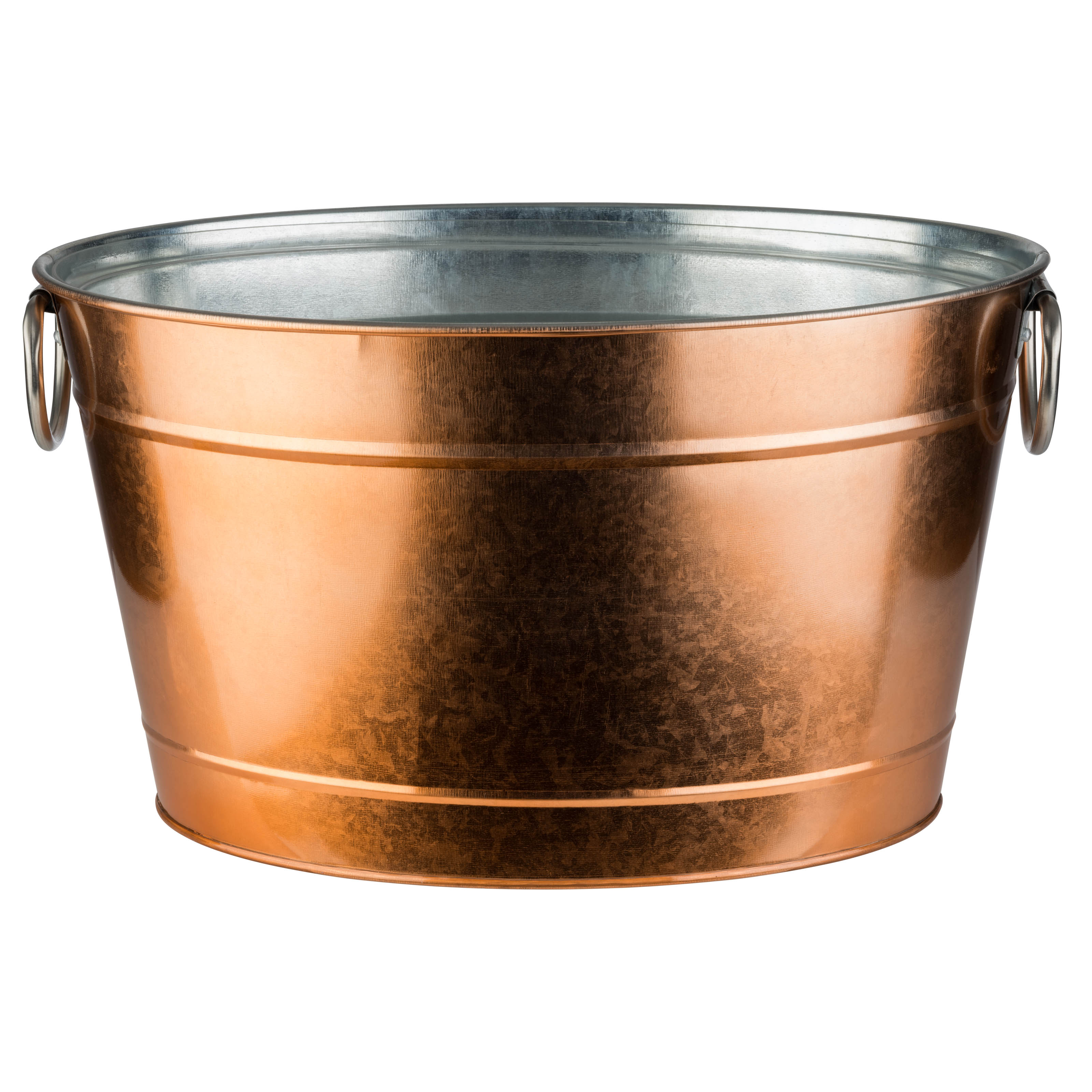 CHAMPANHEIRA OVAL METAL GALVANIZADO 11L 40X28CM COBRE TIN   